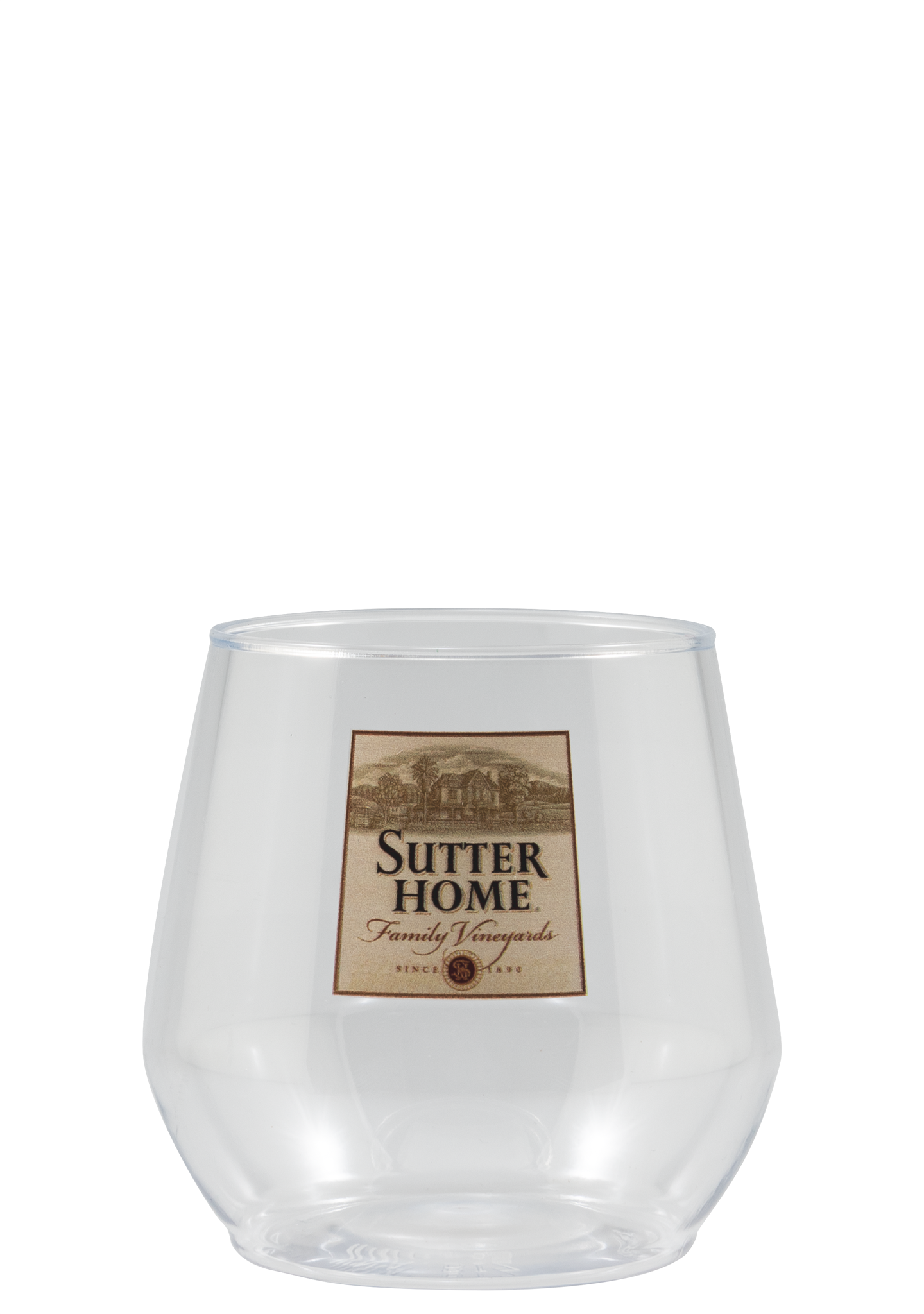 14 oz Reserv Plastic Stemless Glass Clear Digital Print 2