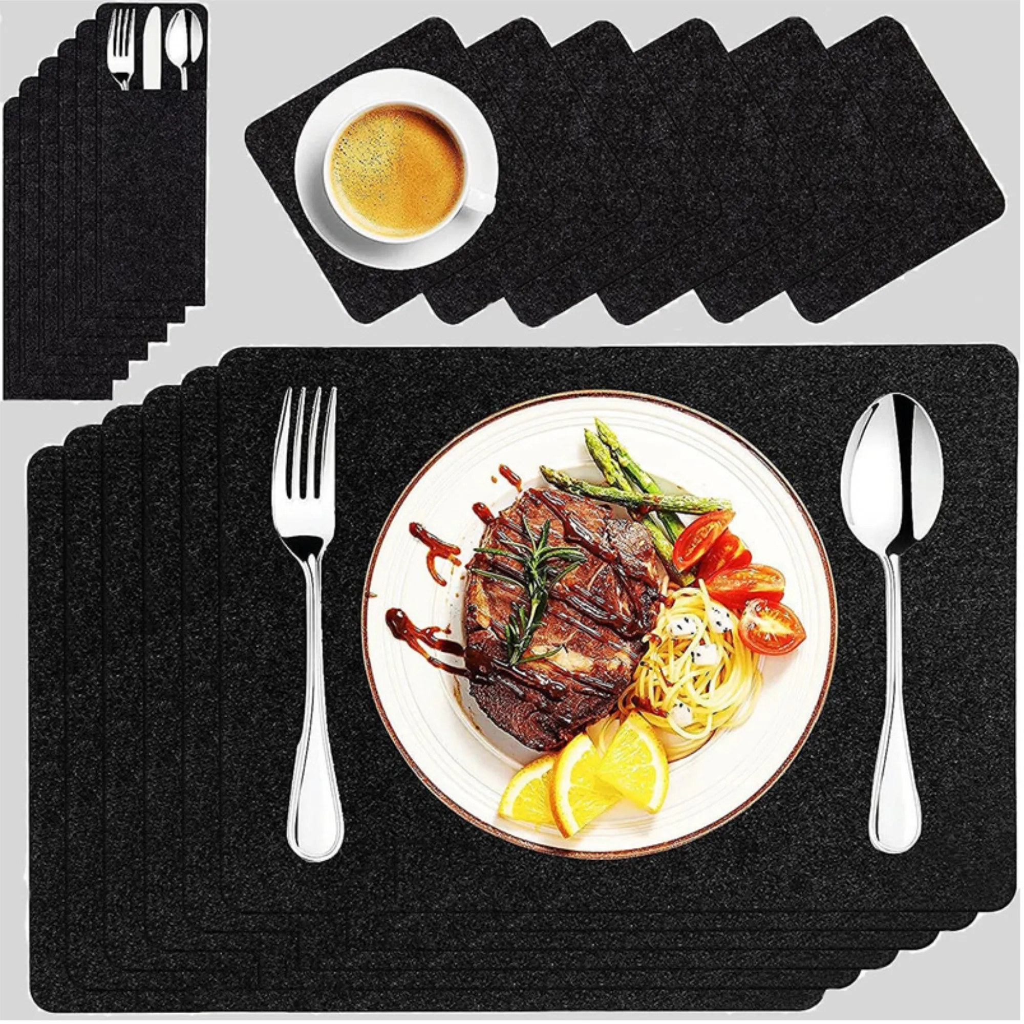 Heat Insulation Felt Pads Placemats Coasters Utensil Pockets 7