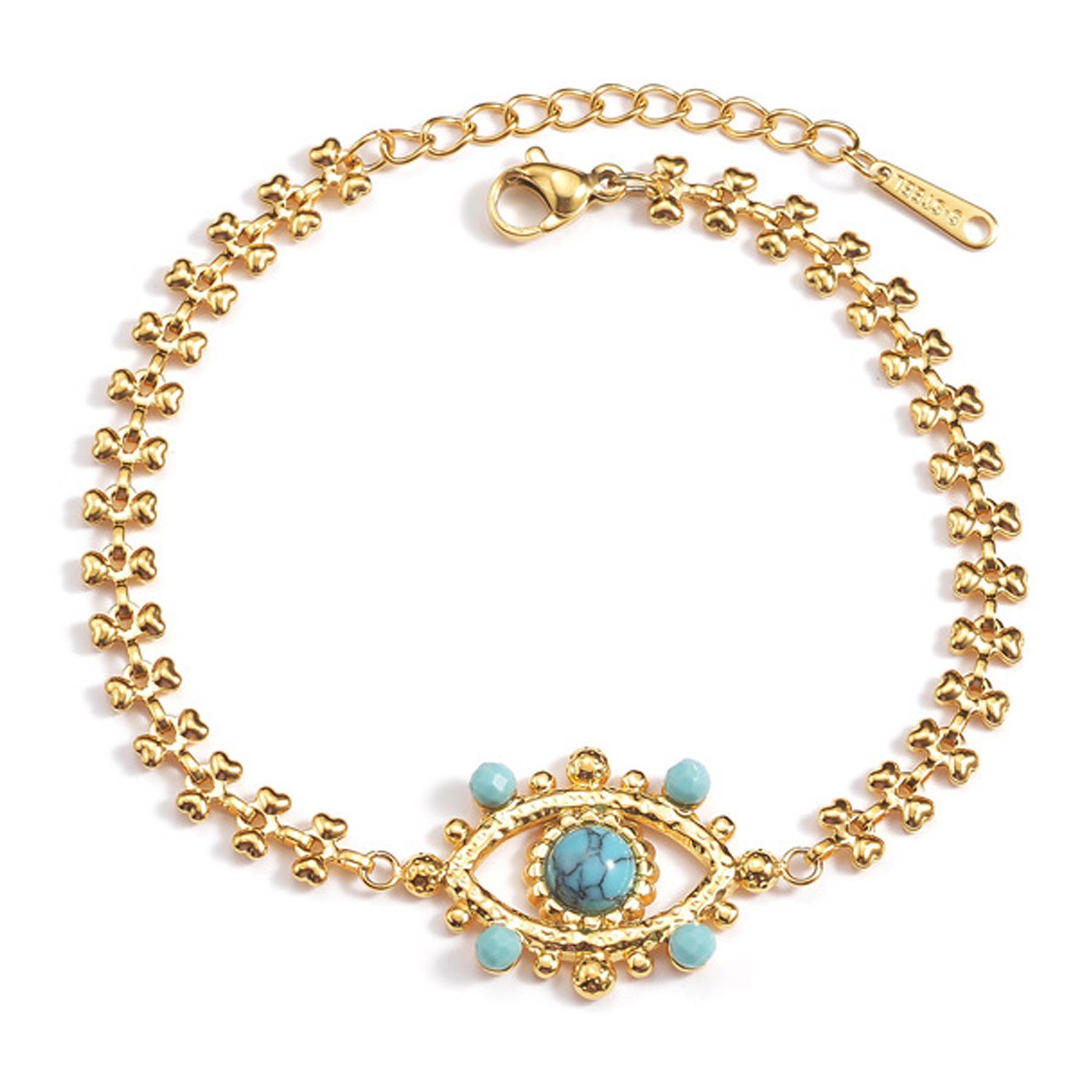 Steel Bohemian turquoise bracelet 1