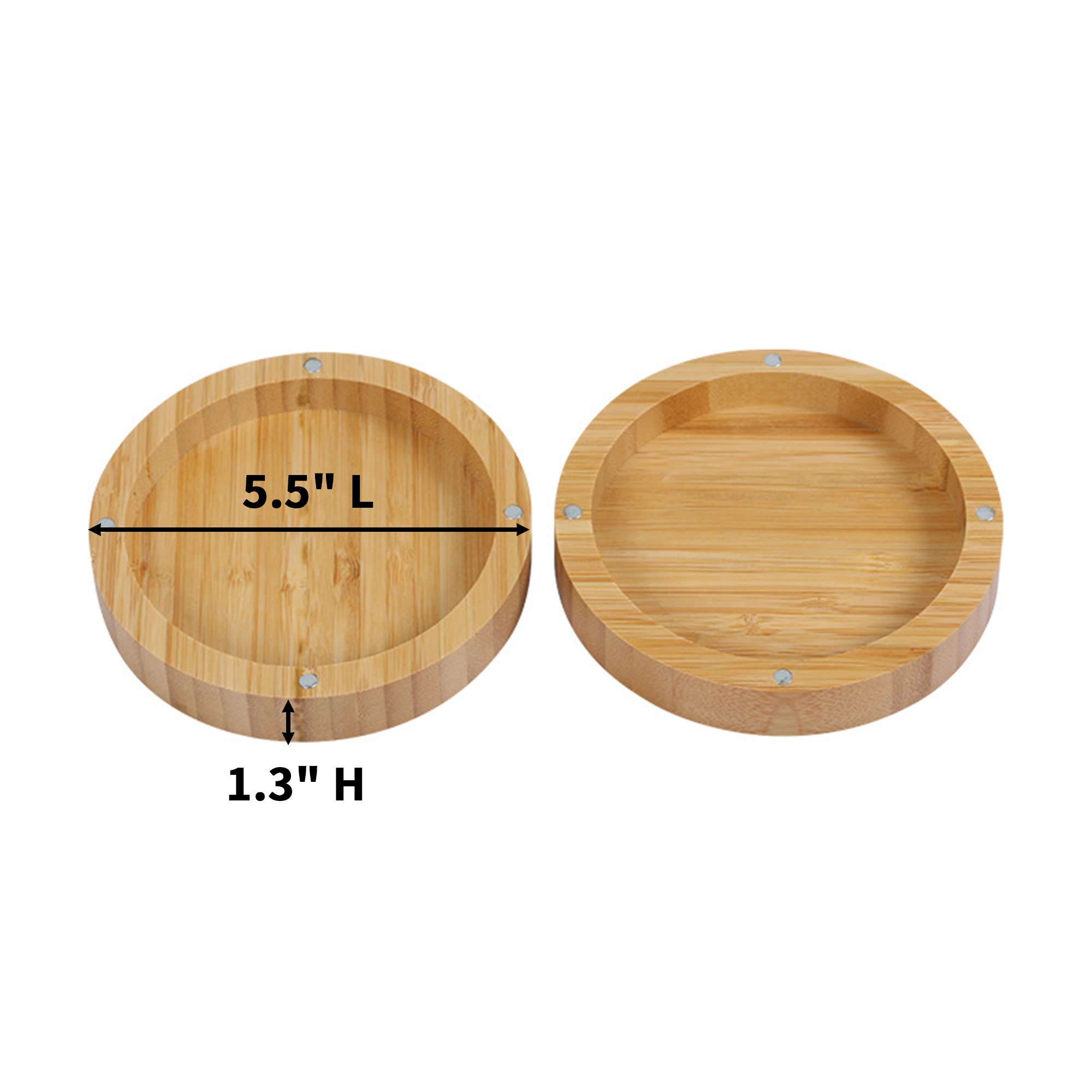 Bamboo Salt Rimmer Box With Magnetic Swivel Lid 5.5" 3