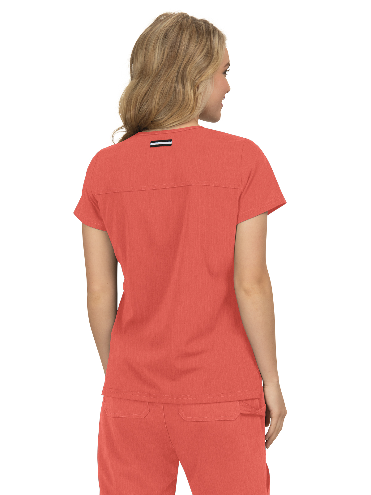 koi - Next Gen - Women's Three-Pocket Wide V-Neck Stretch Hustle and Heart Top 46