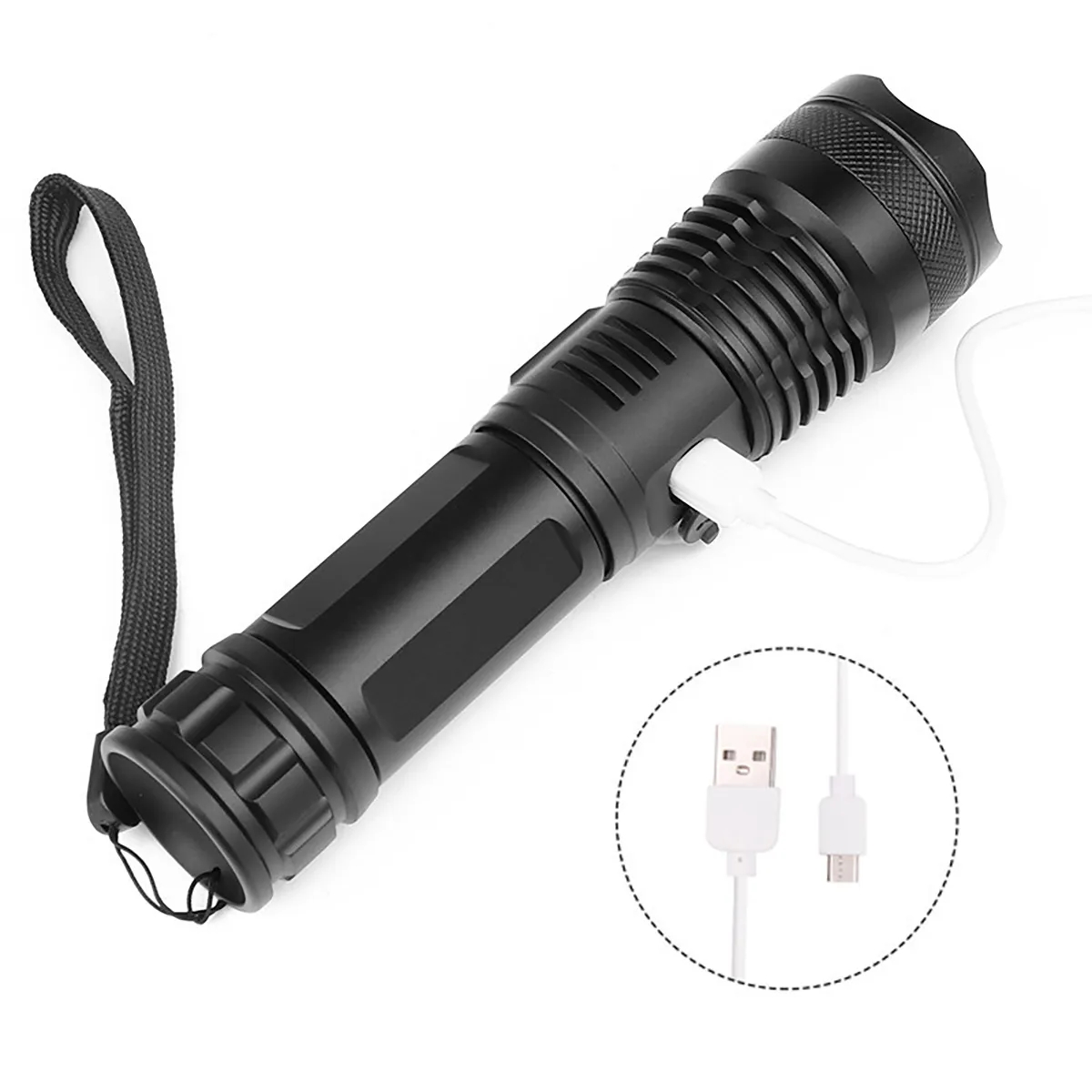 LED Outdoor Zoomable Tactical Rechargeable Flashlight Torch 3