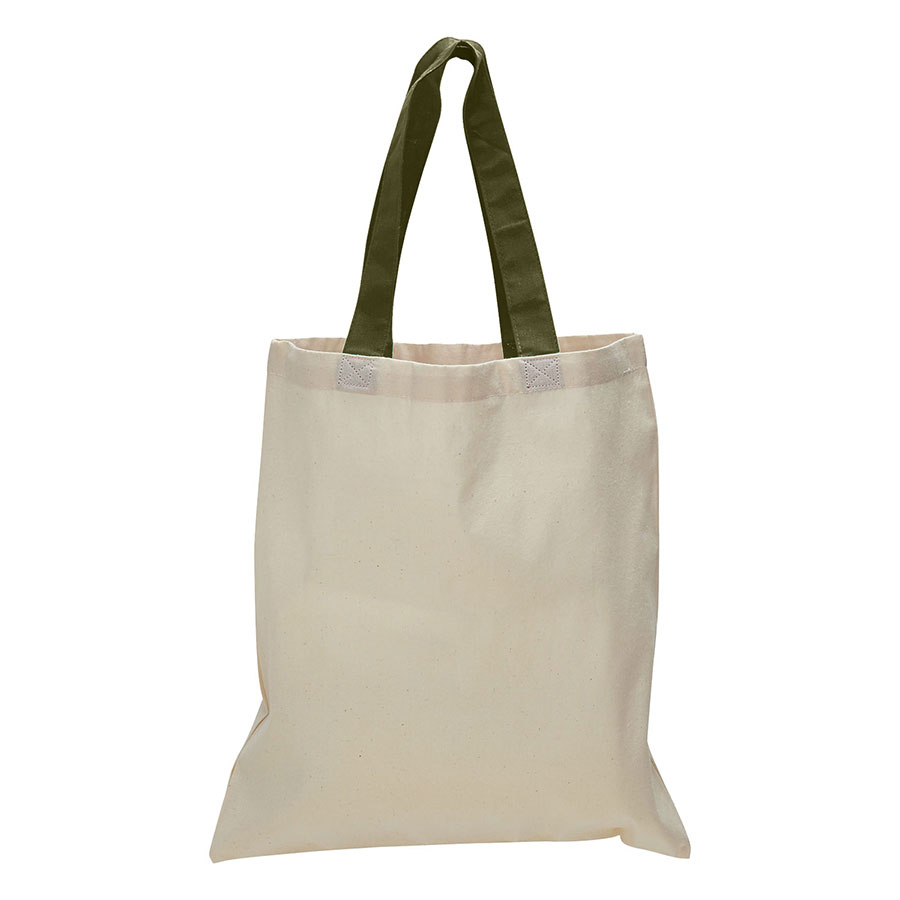 Value 6 oz Cotton Canvas Tote Bag - Contrasting Handle - 7