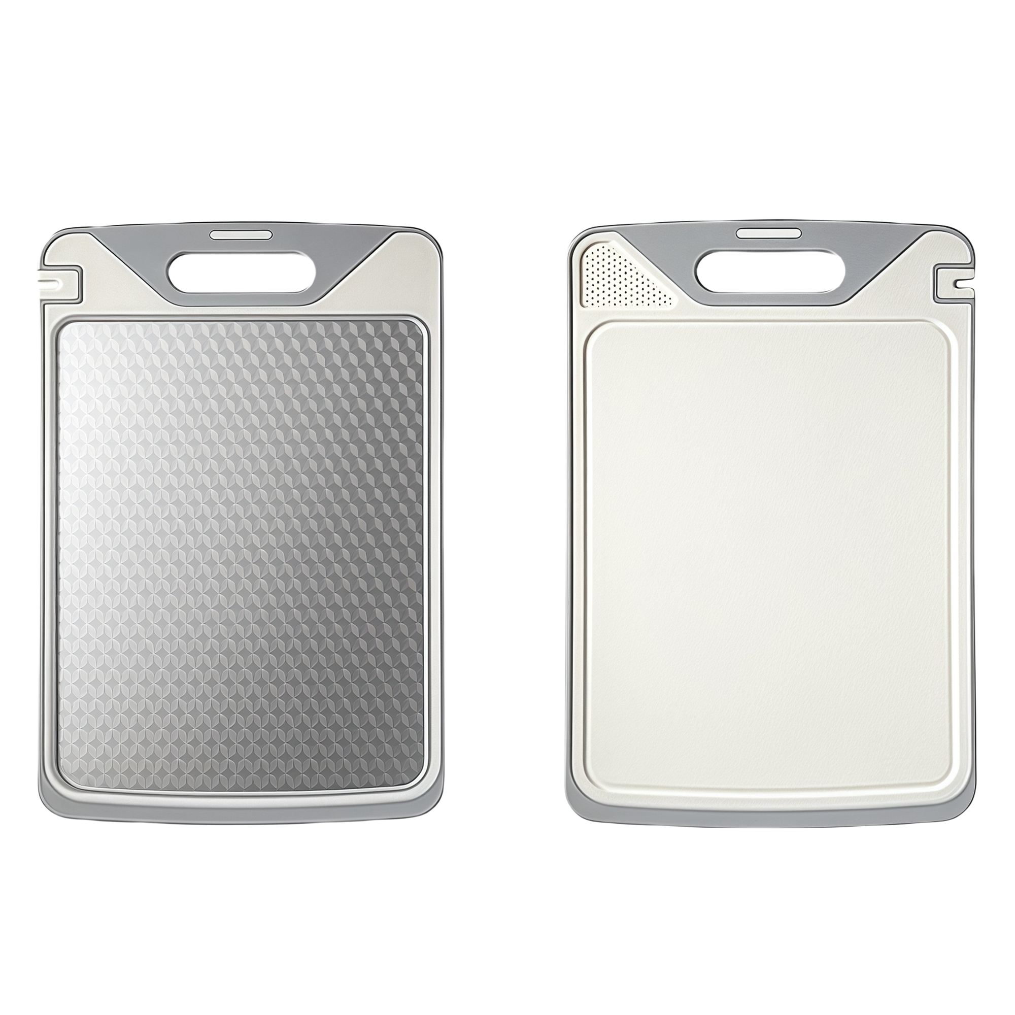 Large Stainless Steel Double-Sided Cutting Board with Knife Sharpener 2