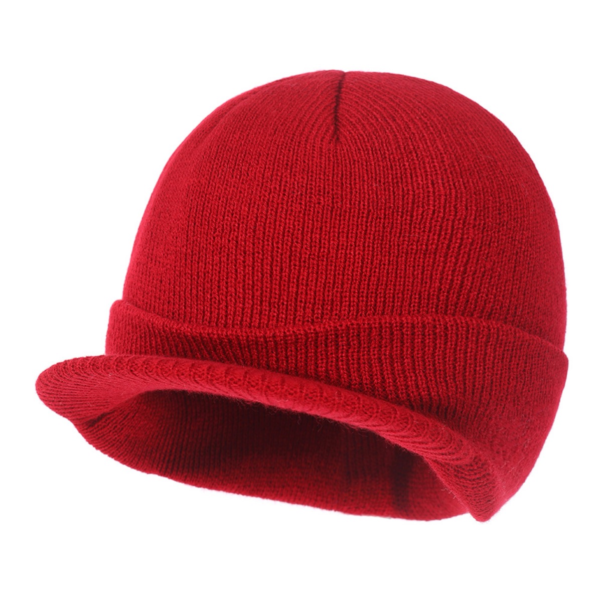Classic Men's Knit Beanie with Brim for Cold Weather 11