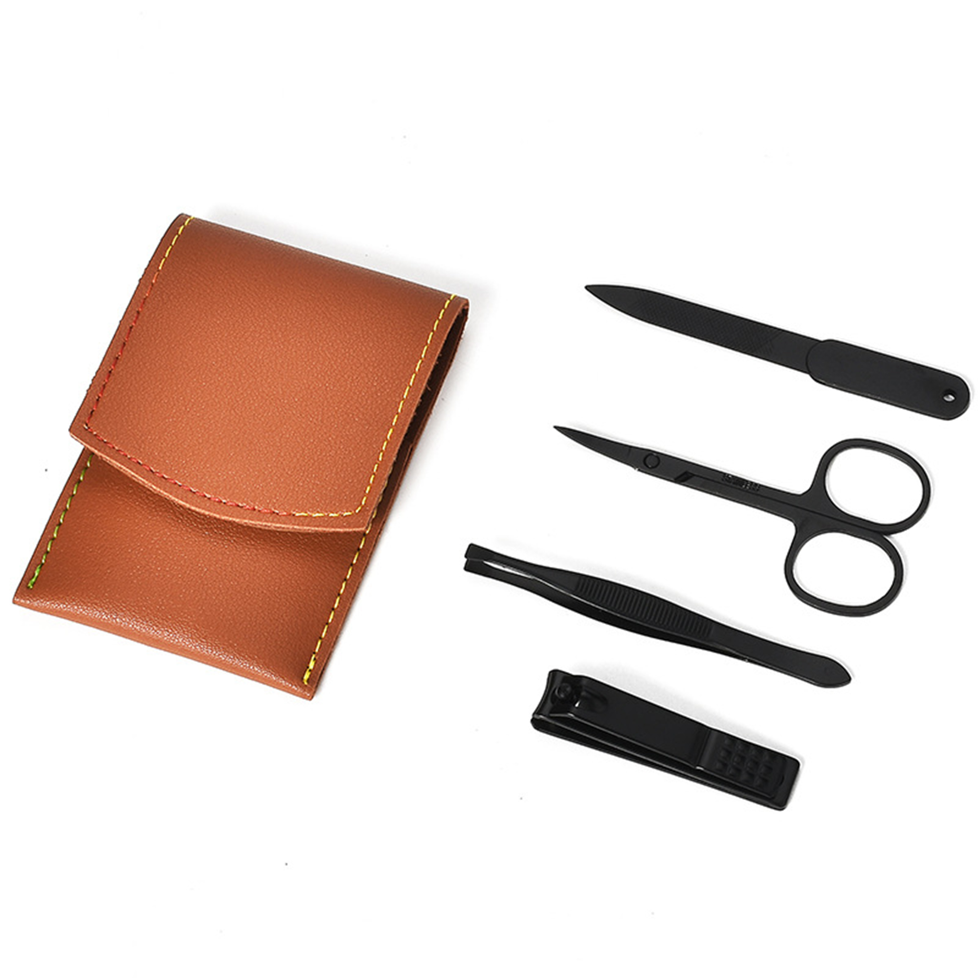 Stainless Steel Nail Care Kit In Leather Case 4" x 3" 6