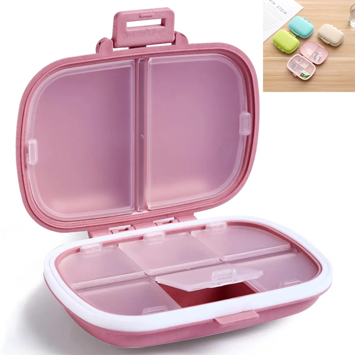 8 Compartments Portable Pill Case 1