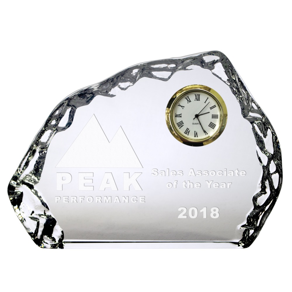 Horizontal Optical Crystal Iceberg Clock Award 3