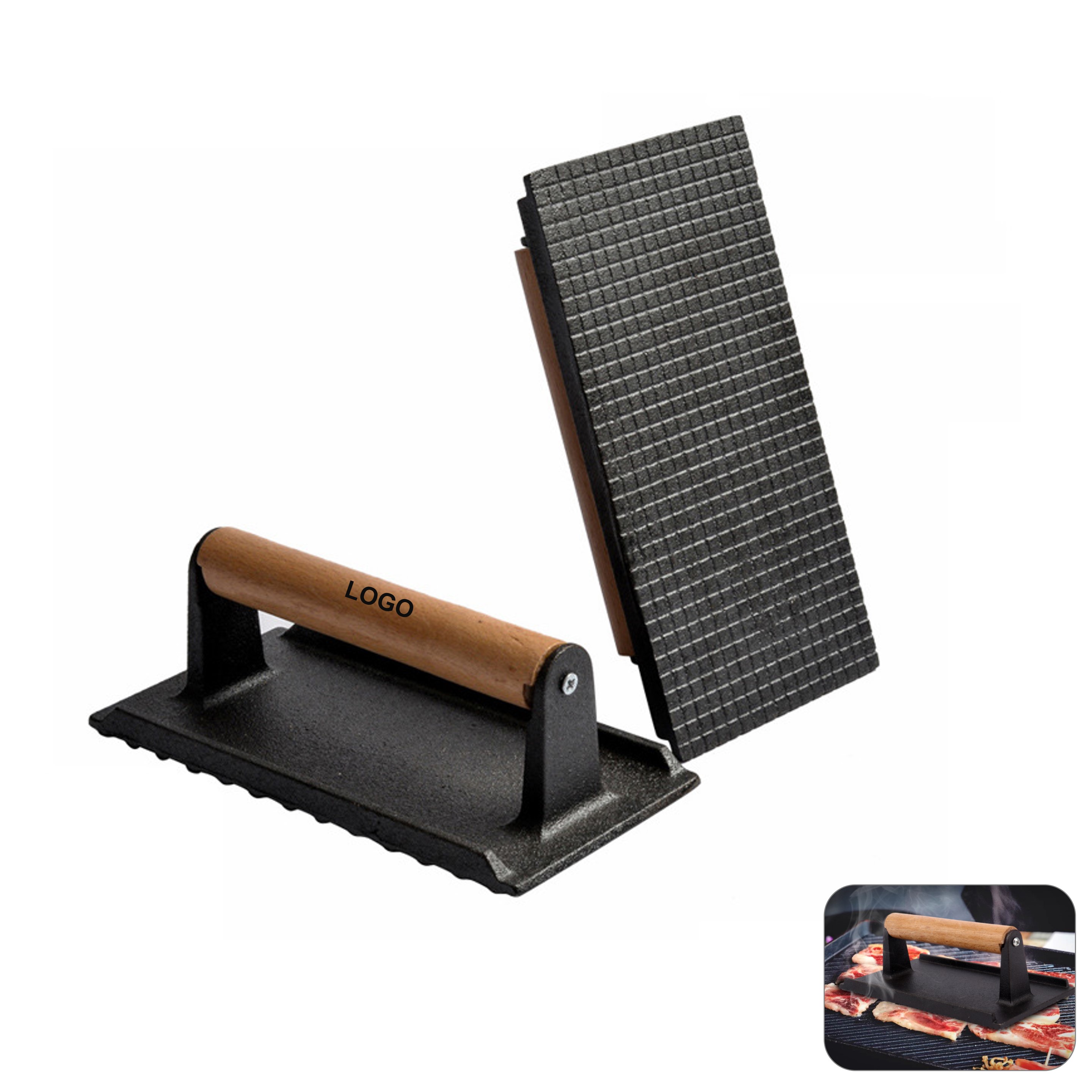 Rectangle Cast Iron Burger Press Tool (direct import) 6