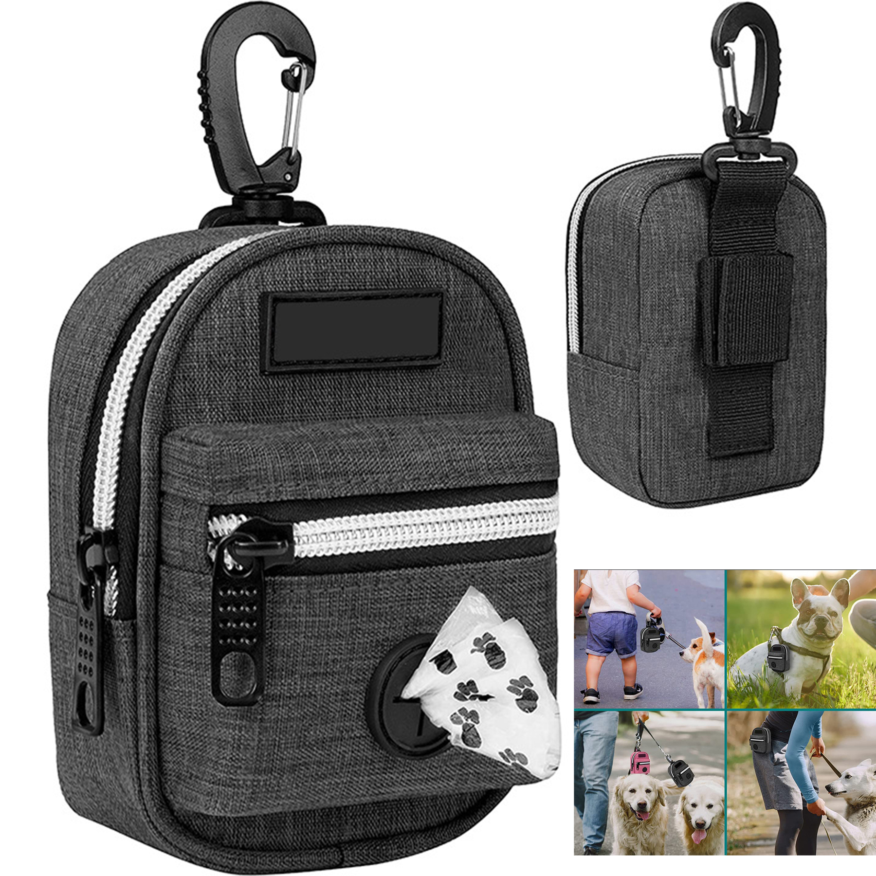 Dog Waste Bag Dispenser with Clip for Leash and Belt 2