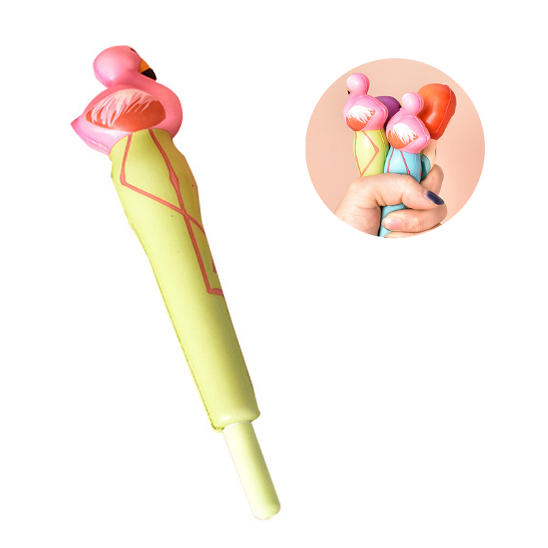 2 in 1 Squishy Flamingo Ball Pen and Squeeze Toy 7