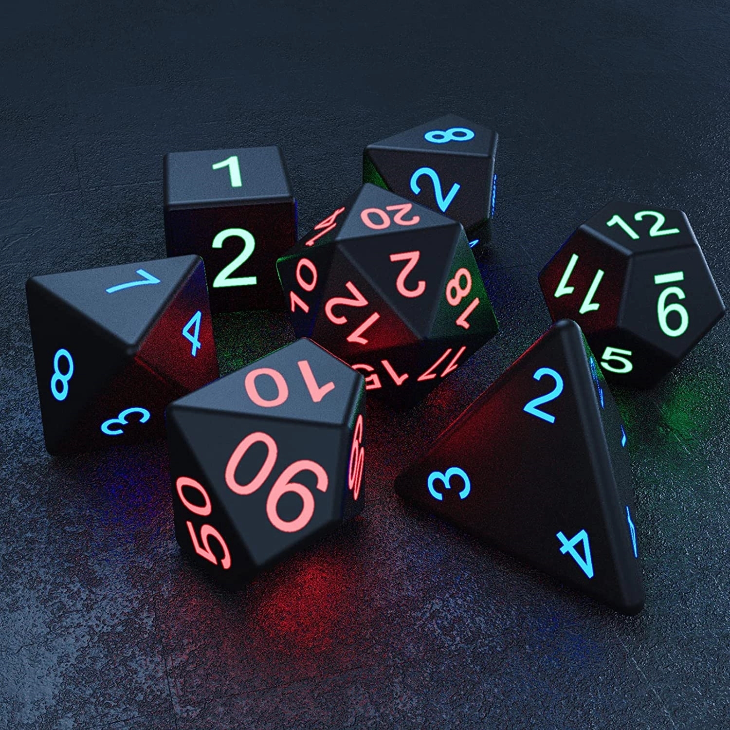 Rechargeable Glowing Dice Set 7Pcs 5