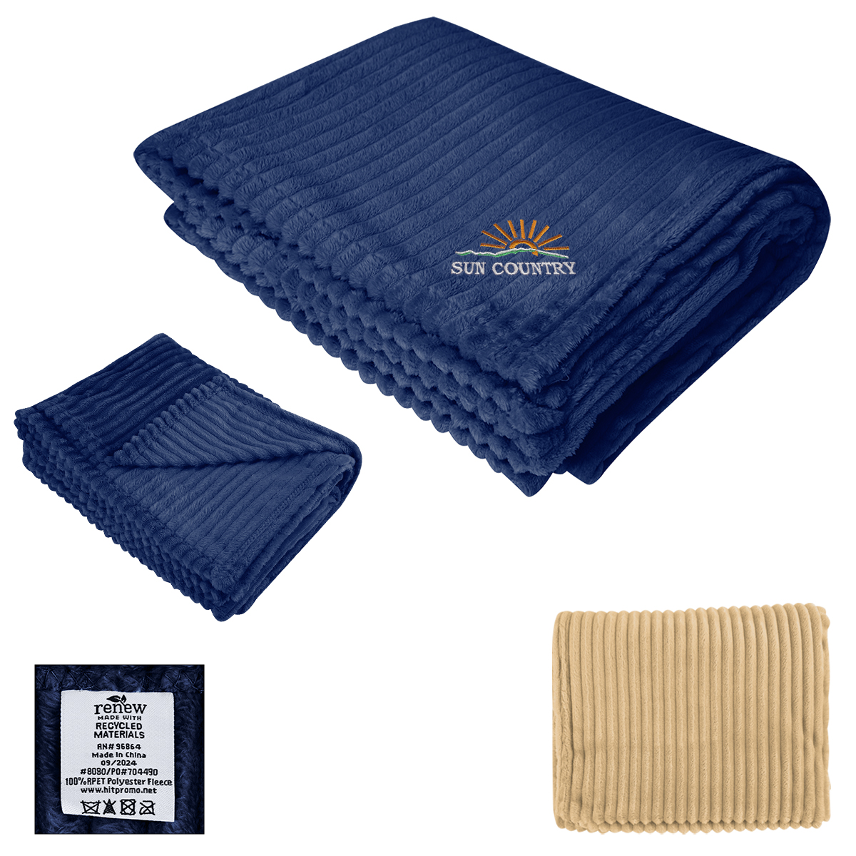Raleigh Recycled Ribbed Flannel Blanket 5