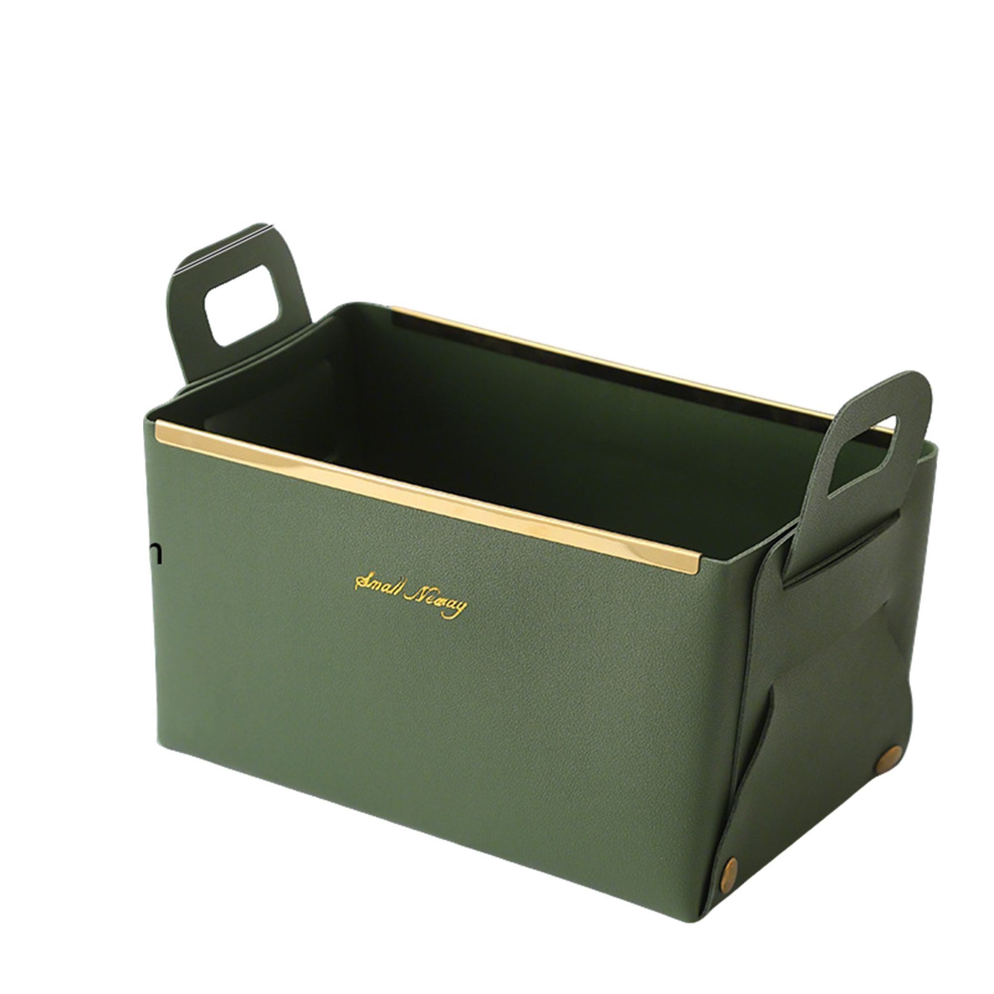 Pu Leather Collapsible Desktop Basket 9" x 5.6" x 5" 7