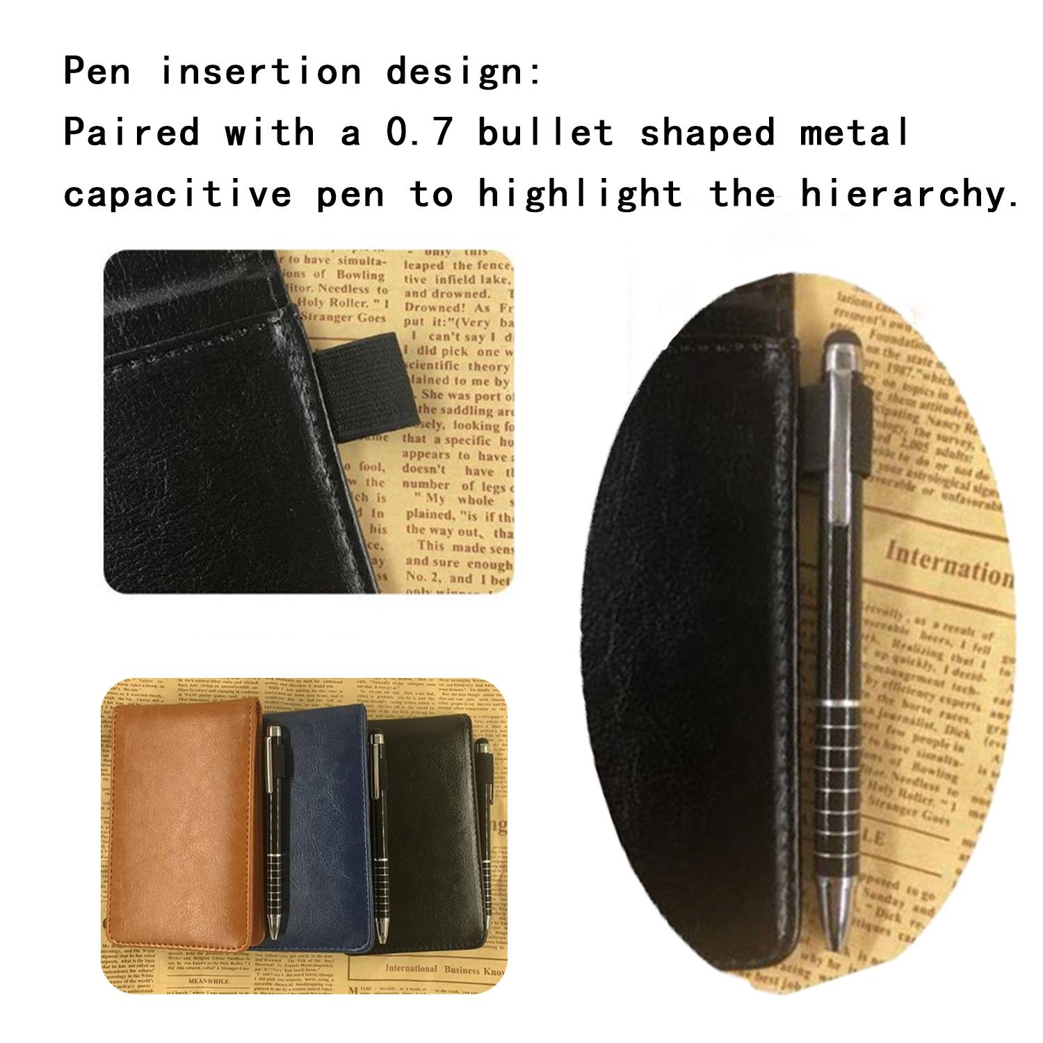 Mini PU Memo Pad W/ Pen Holder 3