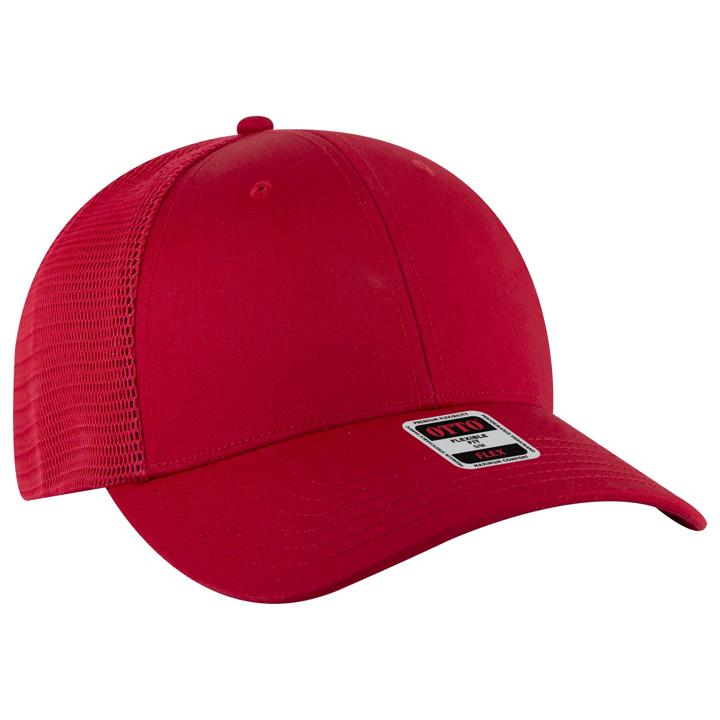OTTO CAP® OTTO FLEX® Fitted 6 Panel Low Profile Mesh Back Trucker Hat 24