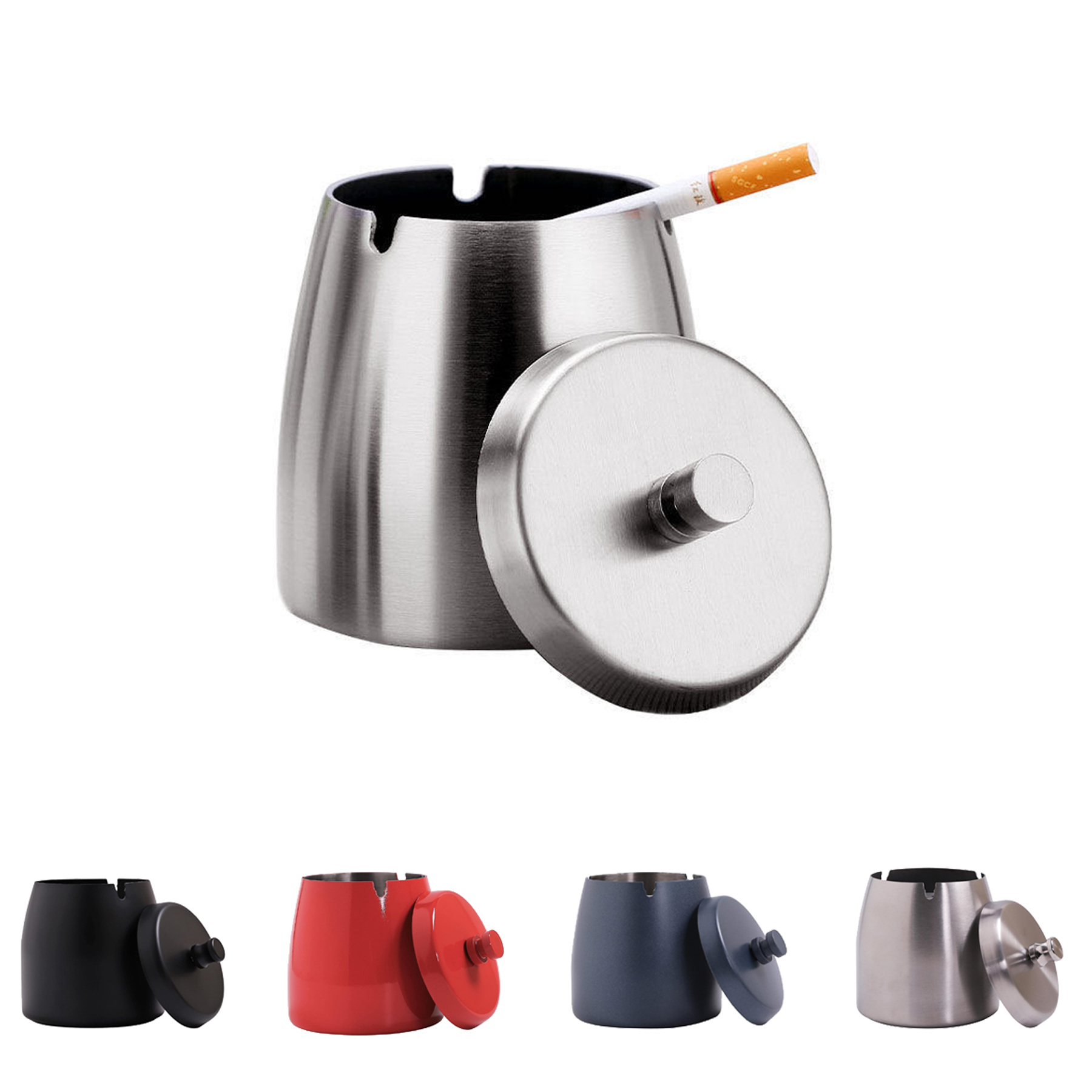 Windproof Smokeless Stainless Steel Ashtray 2
