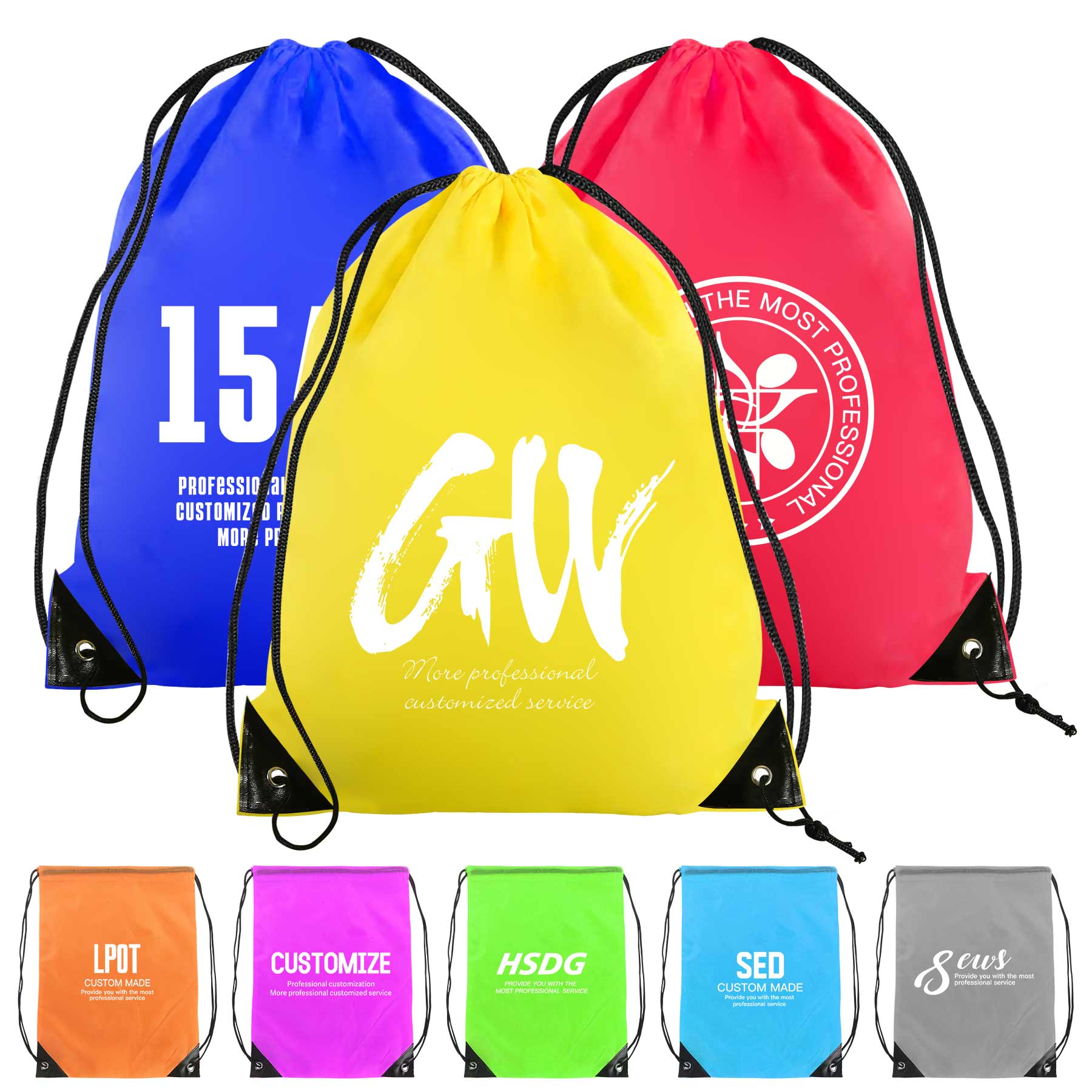 Portable Polyester Drawstring Sport Backpacks 2