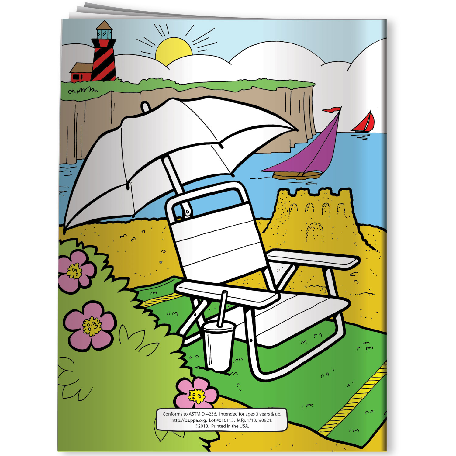 Combo Pack - CB1020 Coloring Book & 4-Pack of Crayons in a Poly Bag 9