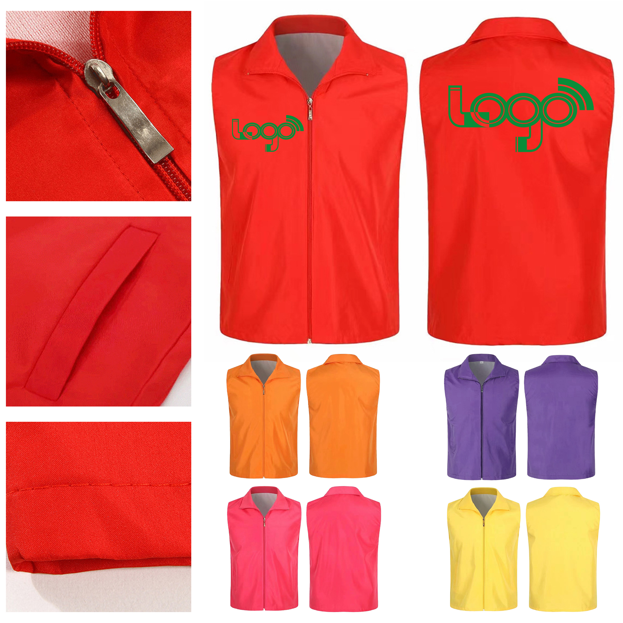 Durable Volunteer Vest with Heart Logo Design 1