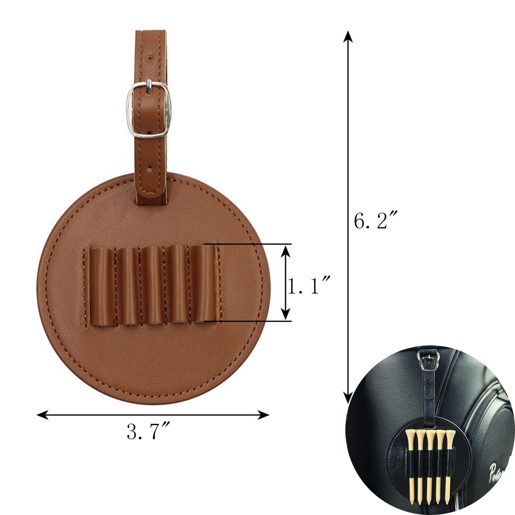 Leather Golf Tee Organizer Bag 3