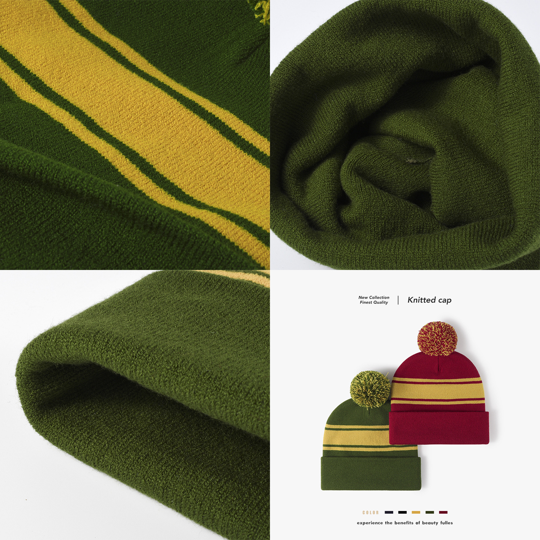 Knit Beanie Warm Pompom Cute Winter Hats