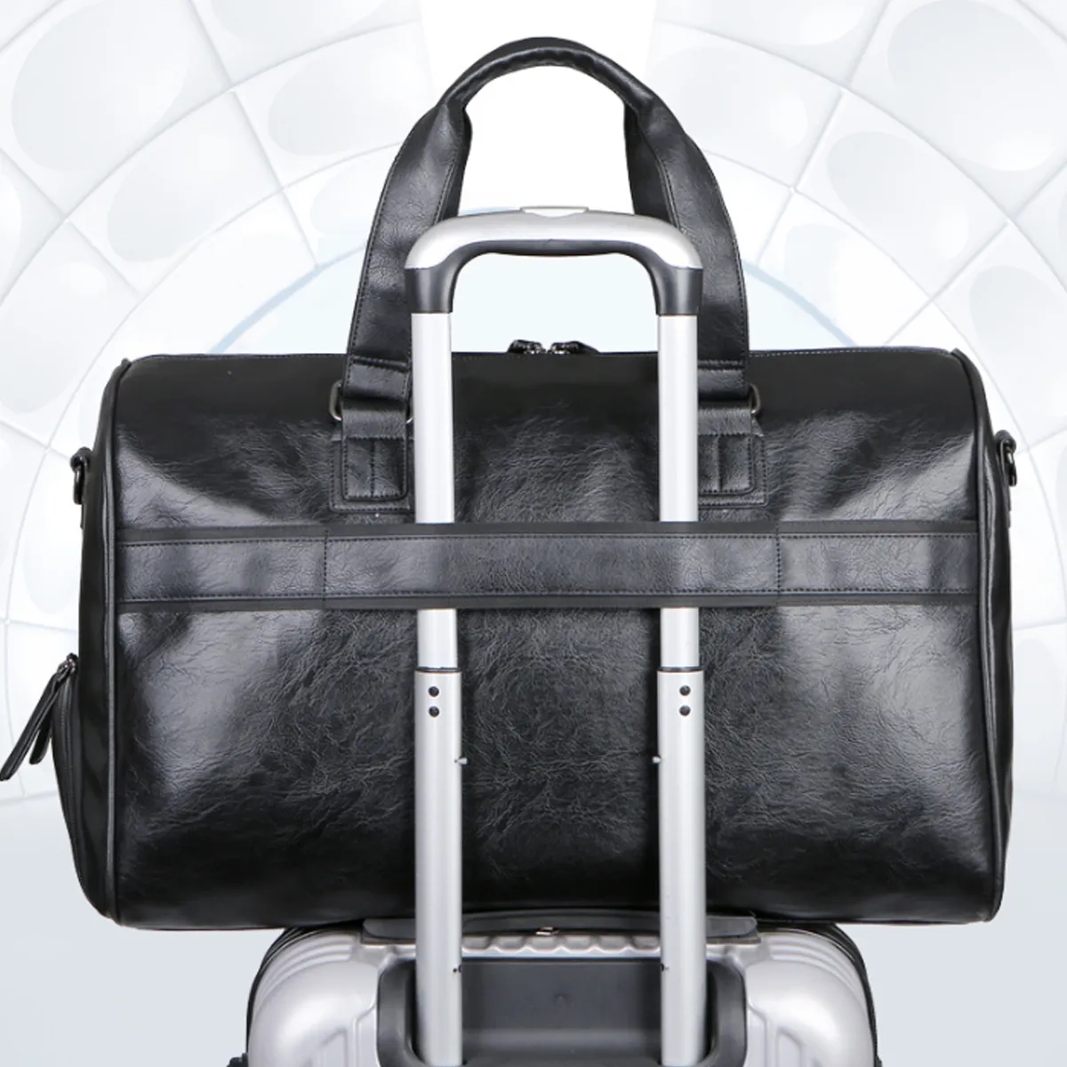 13'' PU Leather Gym Duffel Bag with Dry Wet Separation 7