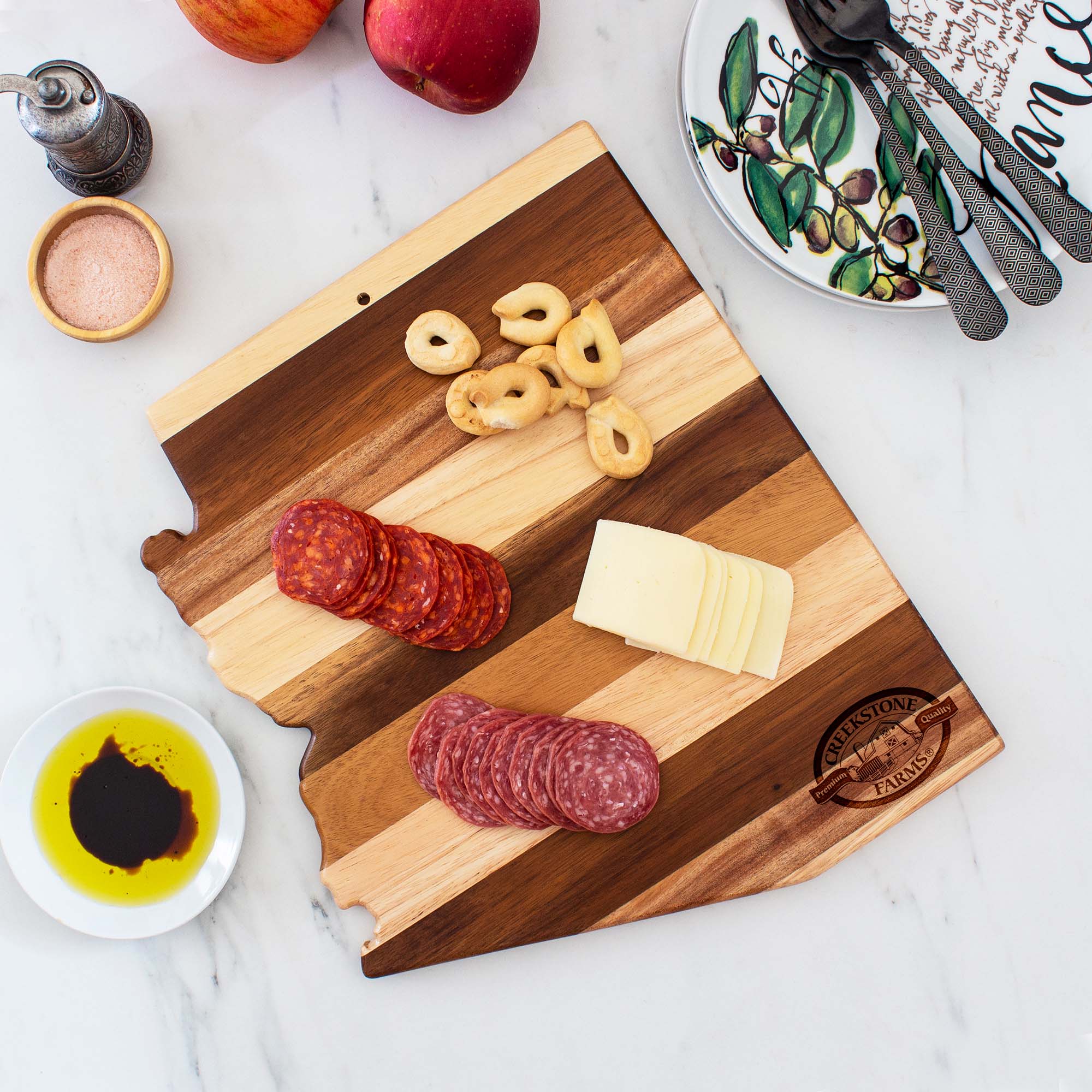 Rock & Branch® Shiplap Series Arizona State Shaped Wood Serving and Cutting Board 7