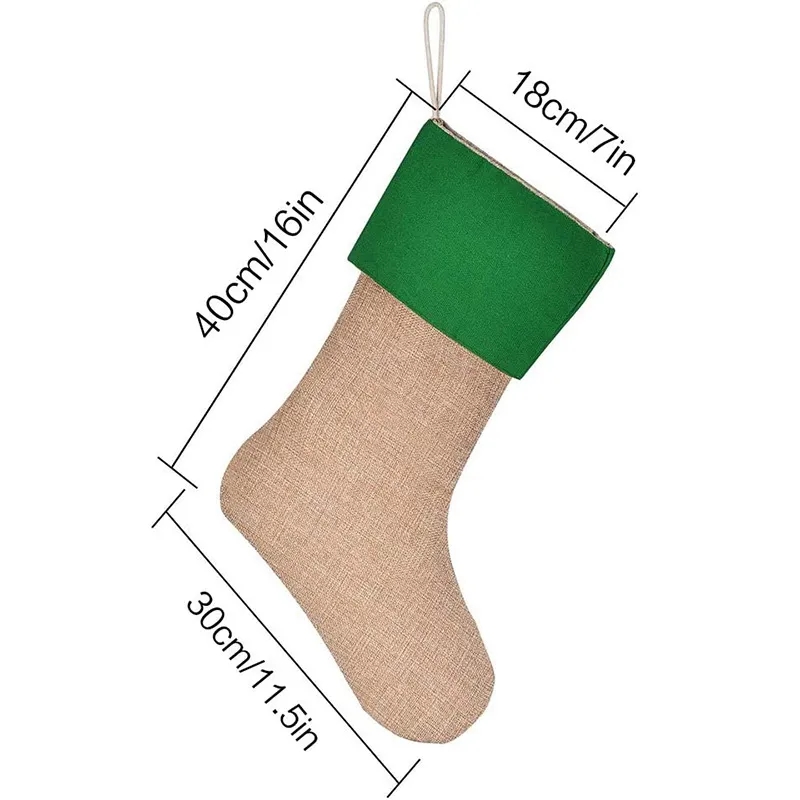 Burlap Christmas Stocking 4