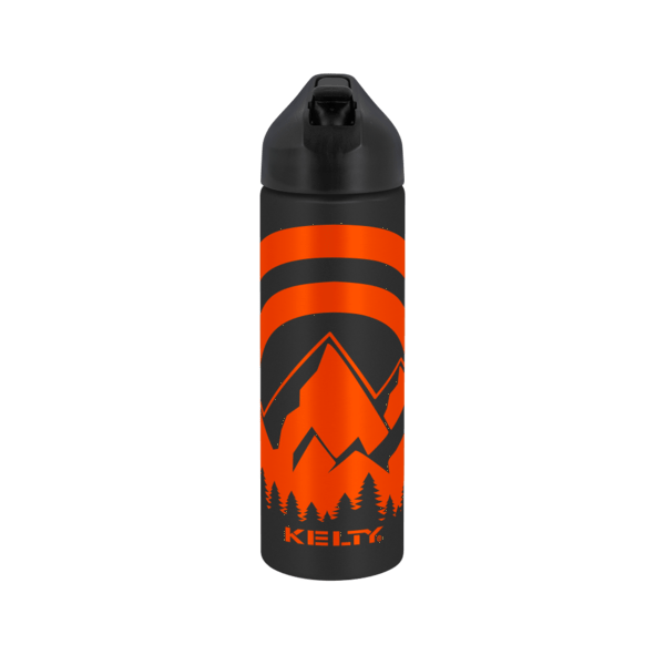 EasyFlow Recycled Aluminum Bottle w Straw Lid, custom water bottle with logo imprint 110