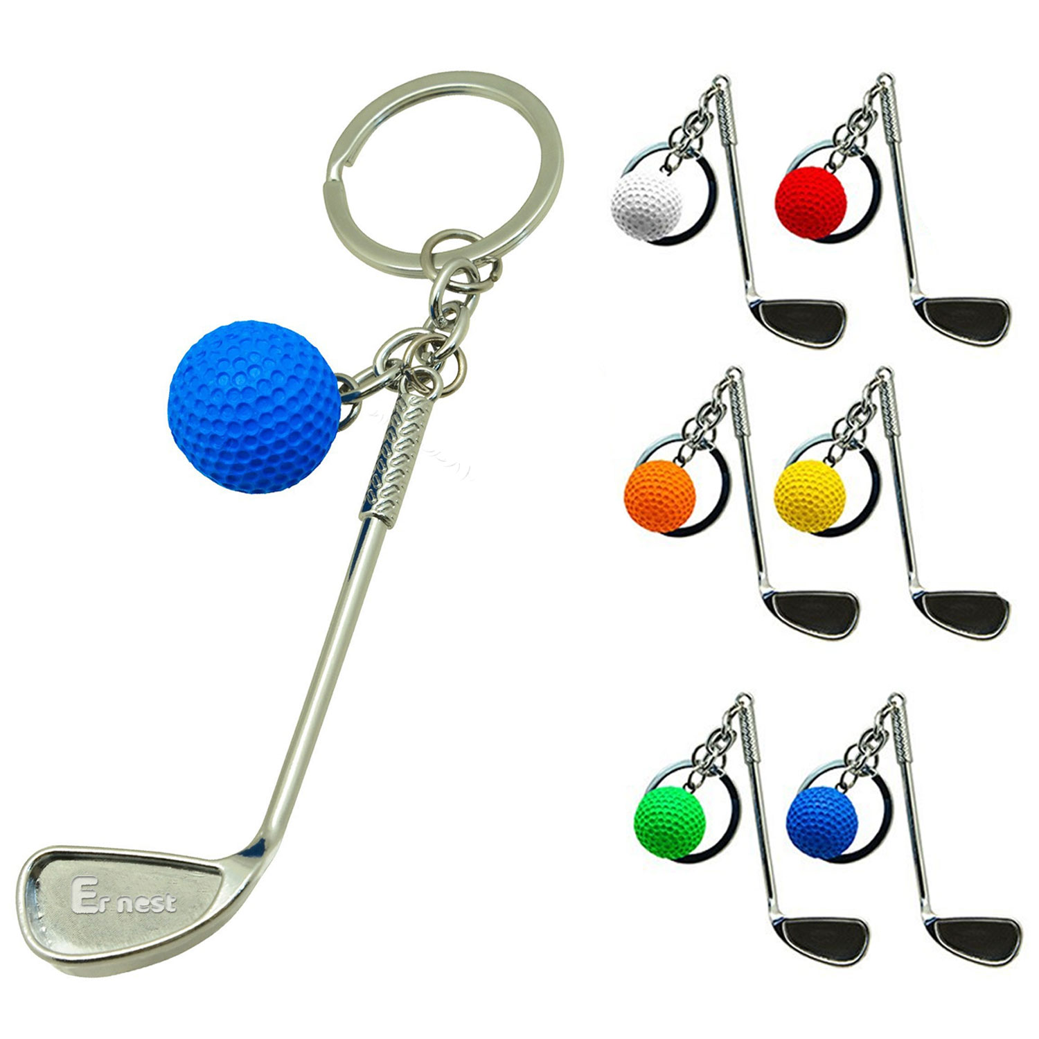 Mini Golf Club Ball Keychain