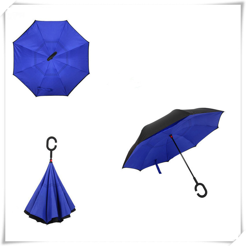 Reverse Upside Down Umbrella With C-Shaped Handle 3