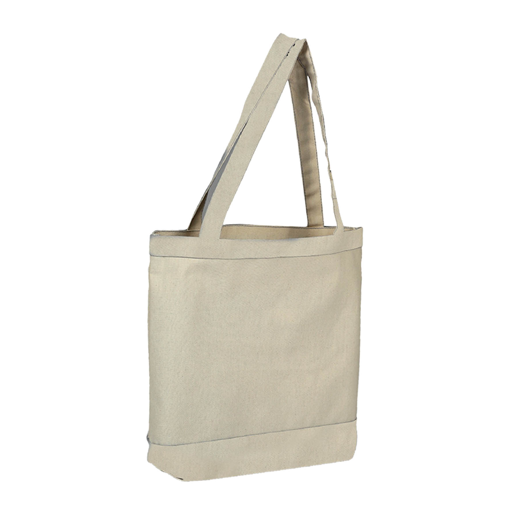 12 oz. Cotton Canvas Natural Color Accent Tote Bag 1