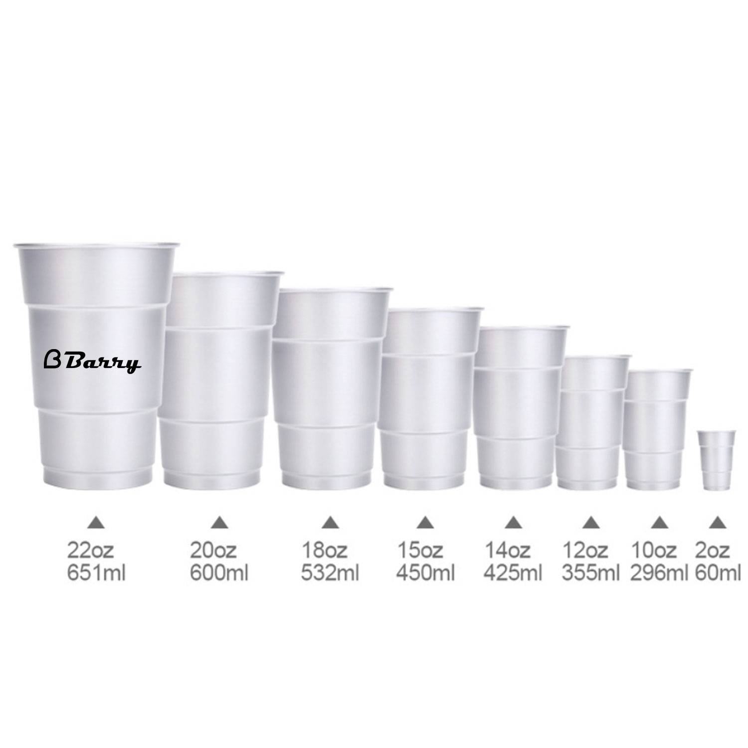 Reusable2/10/12/15/18/20/22 oz aluminum cups 2