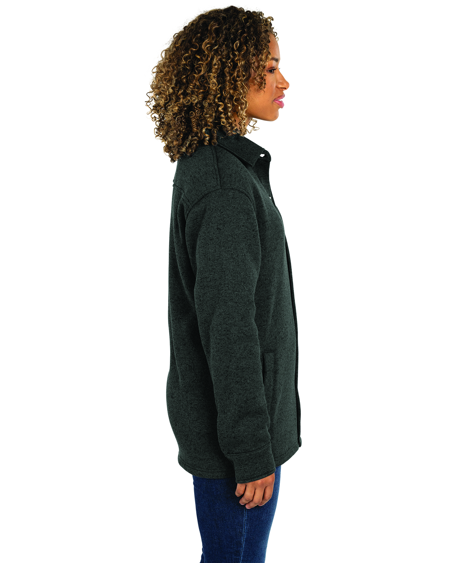 Heathered Fleece Snap Shacket