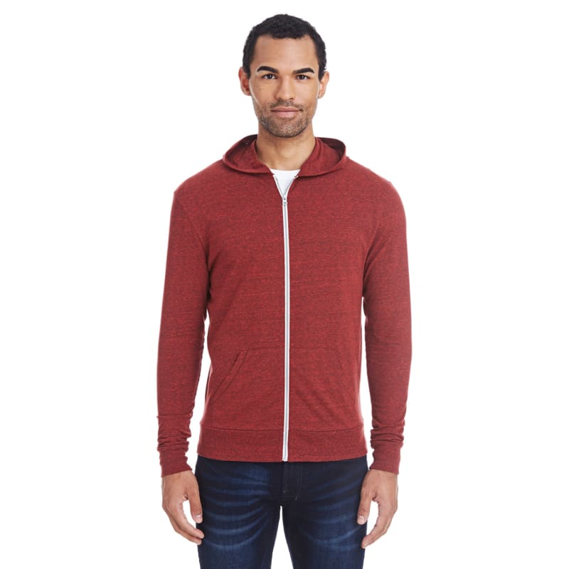 Threadfast Apparel Unisex Triblend Full-Zip Light Hoodie 11