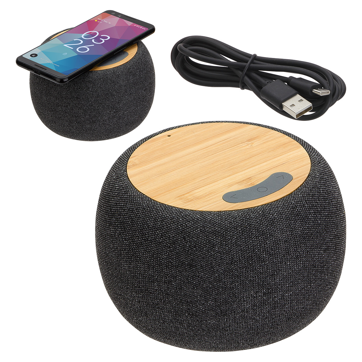 Empire Bamboo Wireless Speaker with 5W Wireless Charger 6