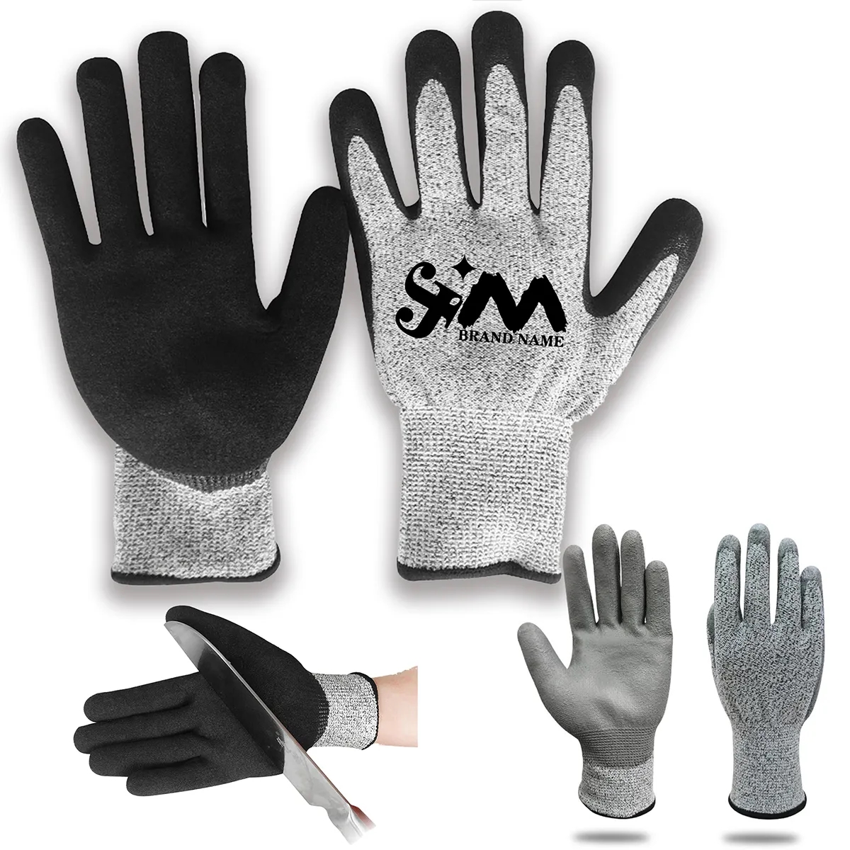 PU Nitrile Coated Cut-Resistant Kitchen Home Work Gloves 2