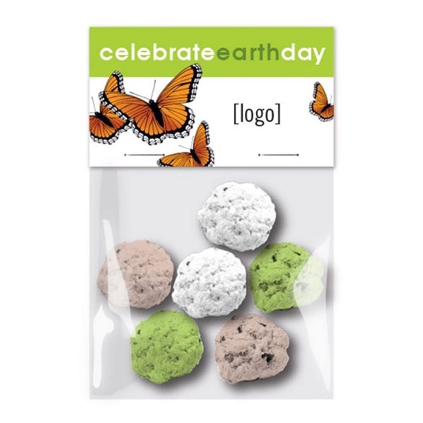 Earth Day Seed Paper Bomb, Cello 6 Pack 6