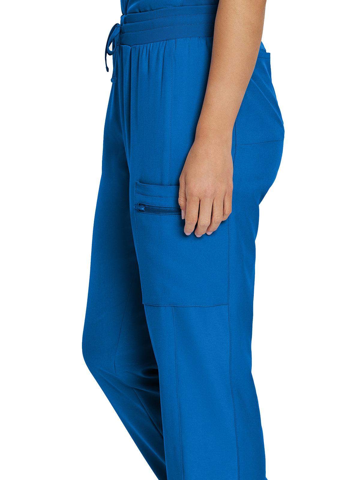Landau - Forward - Women's Seven-Pocket Mid-Rise Rib-Knit Elastic Waist Cargo Pant 45