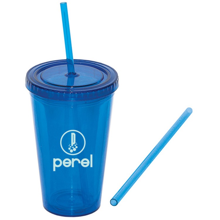 500 Ml. 17 Fl. Oz. Double Walled Tumbler With Straw 13