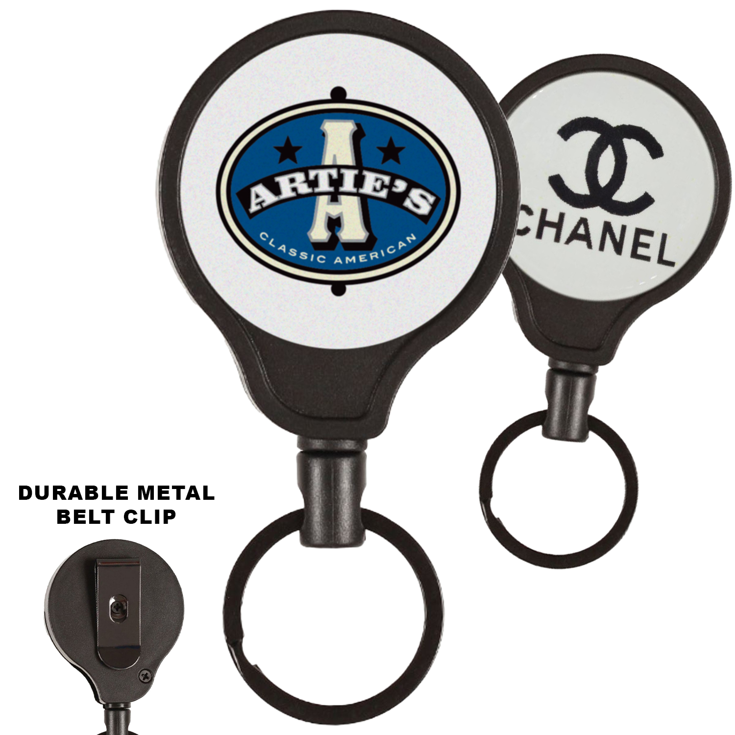 Heavy Duty 1MM Thick Cord Badge Reel w/ Keyring 2