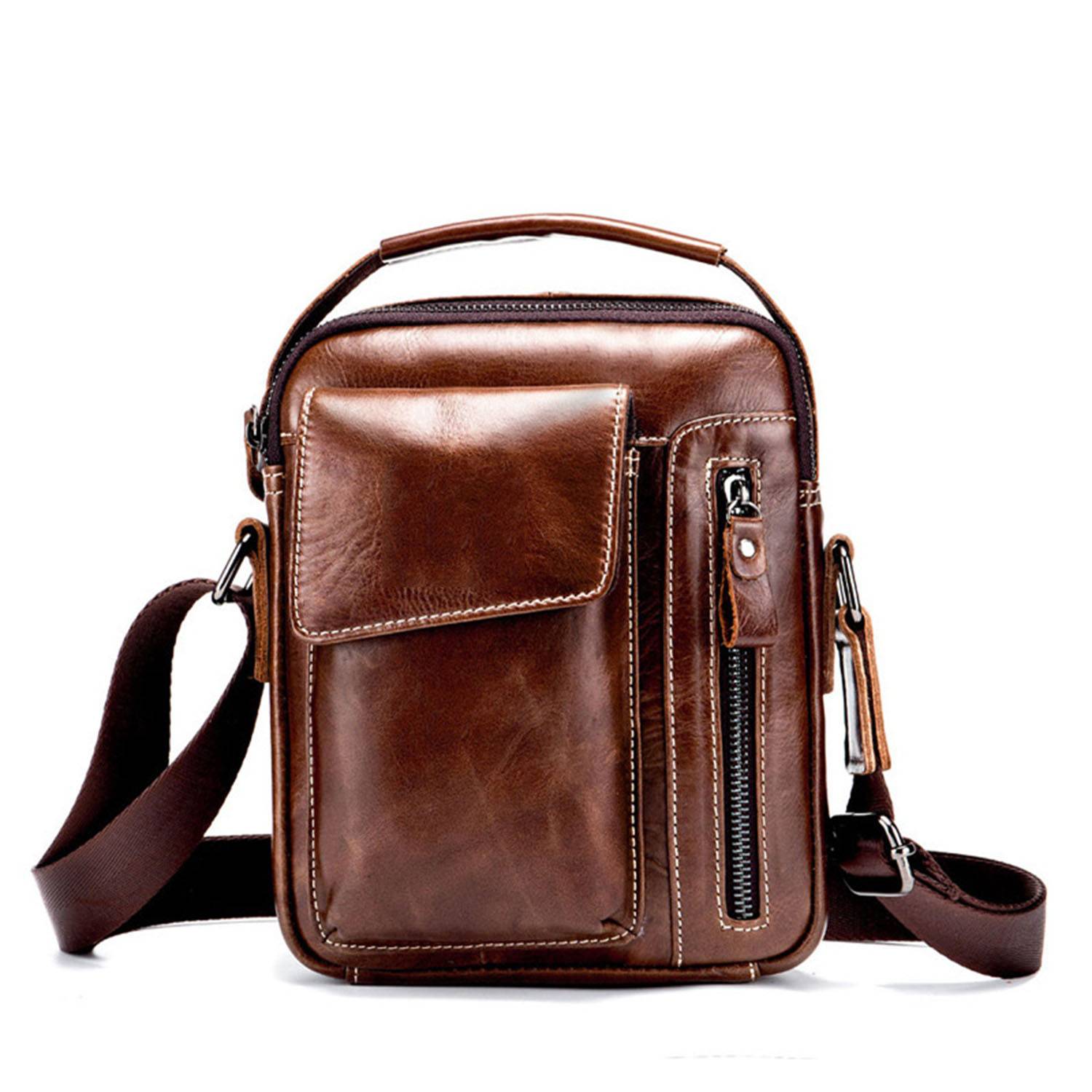 Genuine Leather Men's Retro Fashion Crossbody Bag 6