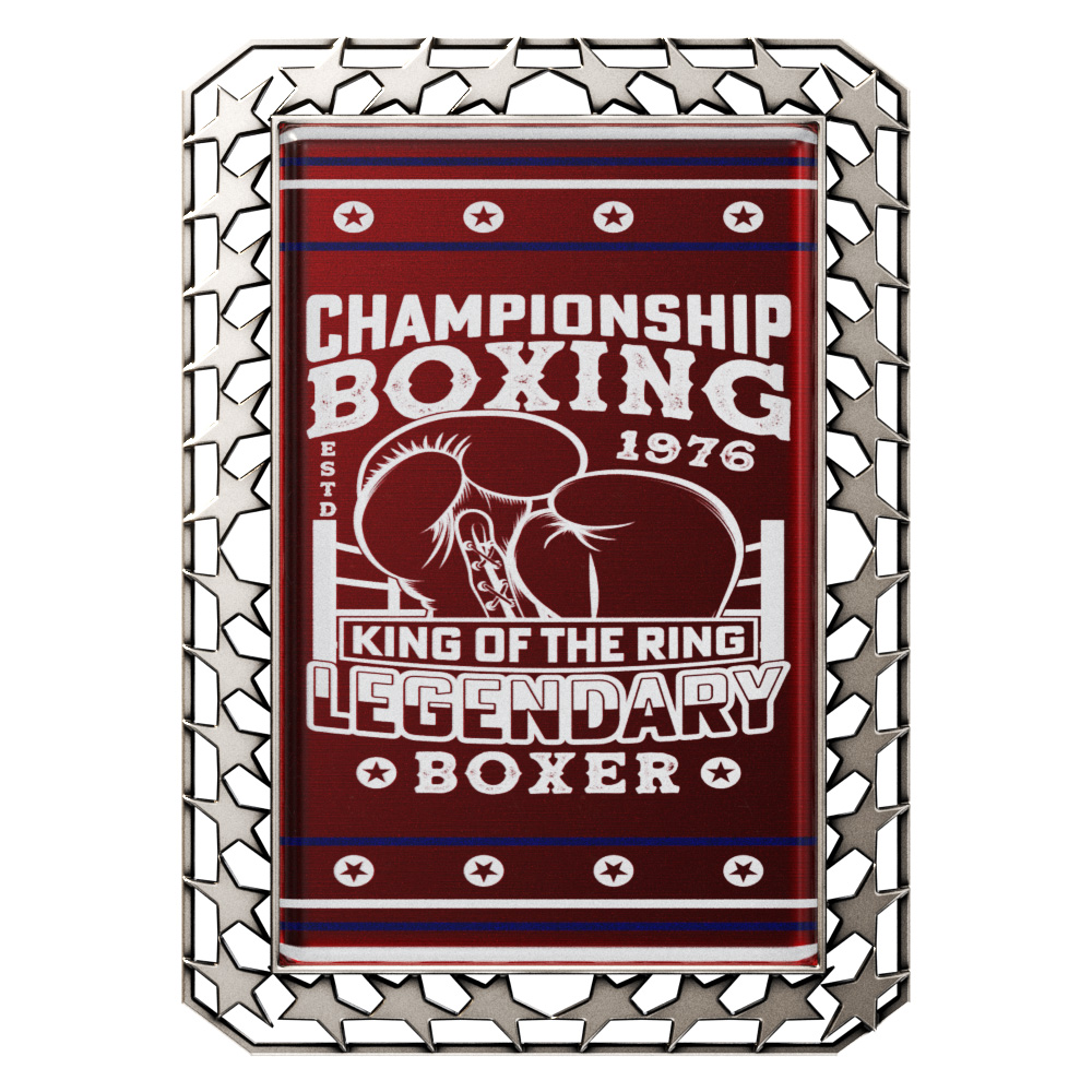 Vibraprint™ Antique Star Border Rectangle Insert Medallion (2-3/4") 6