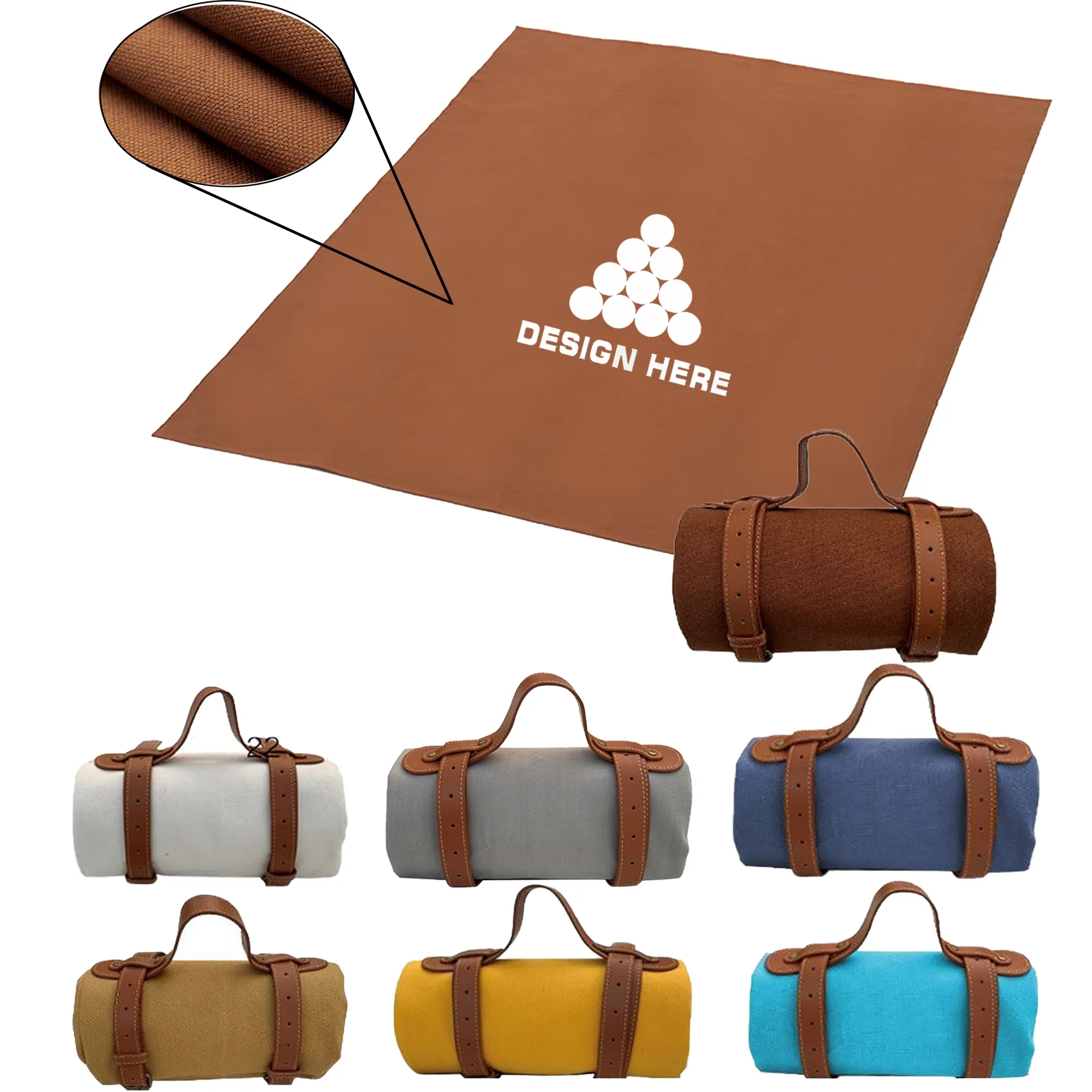 60" x 55" Cotton Foldable Picnic Mat 8