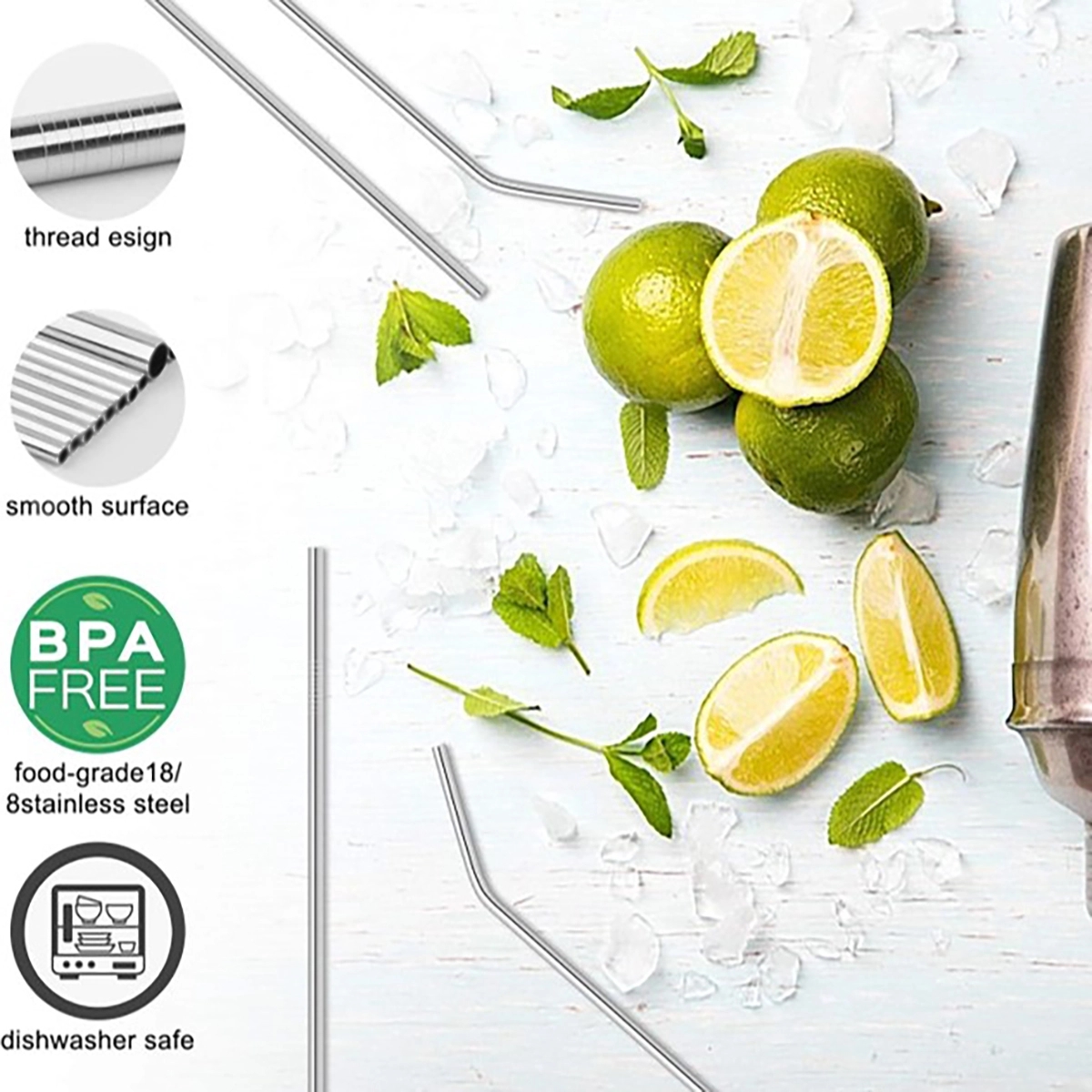 Reusable Metal Drinking Straw Set 3