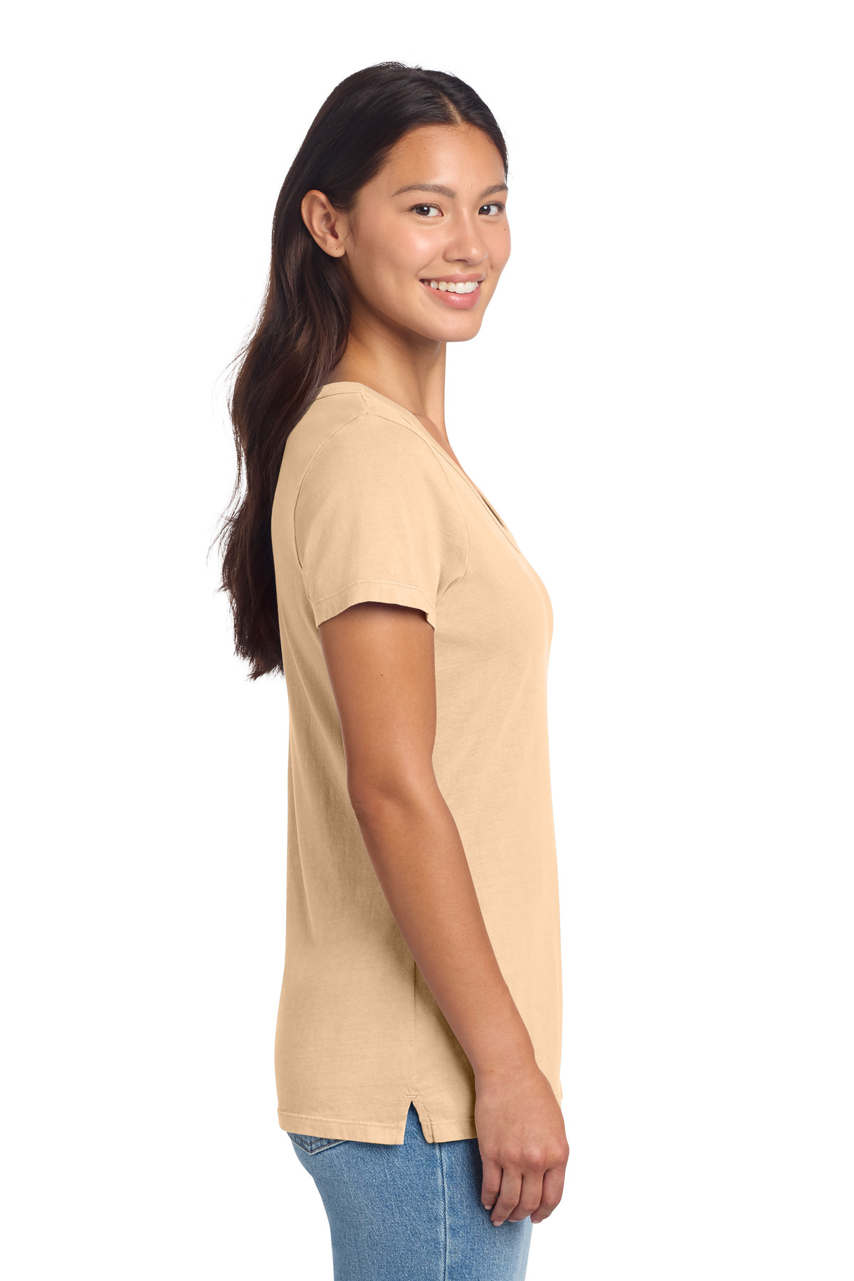 Port & Co Women's Beach Wash Garment-Dyed V-Neck Tee LPC099V 28