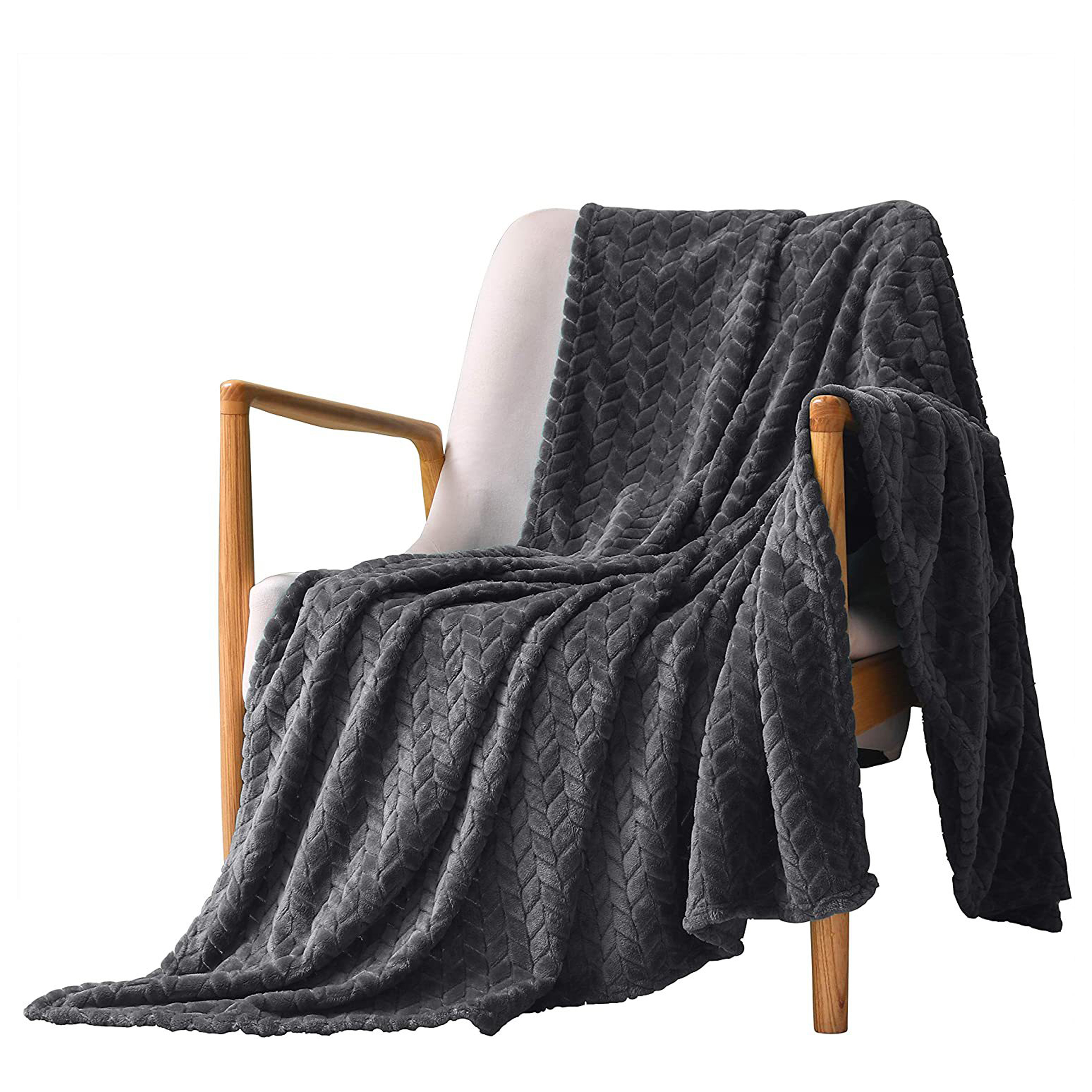 Polyester Simple Solid Color Sofa Blanket 7