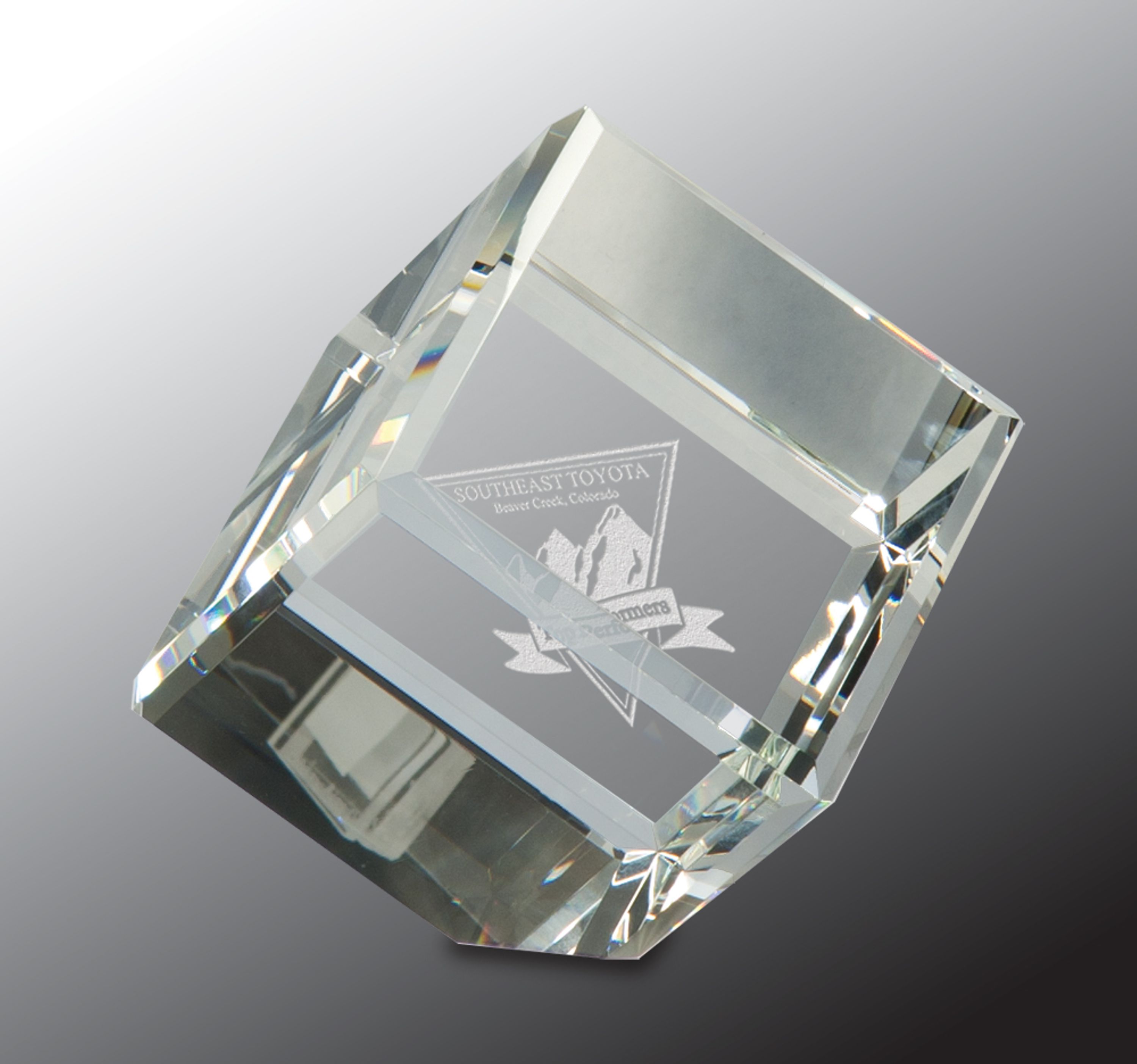 3" x 3" Crystal Cube Crystal Award