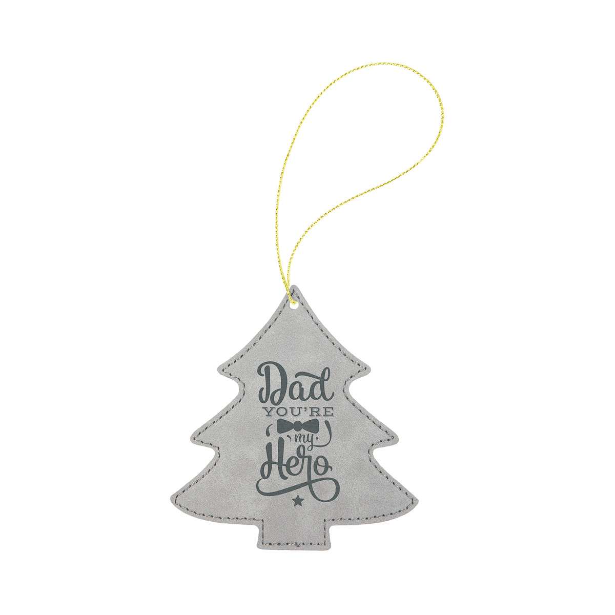 Gray Leatherette Tree Ornament